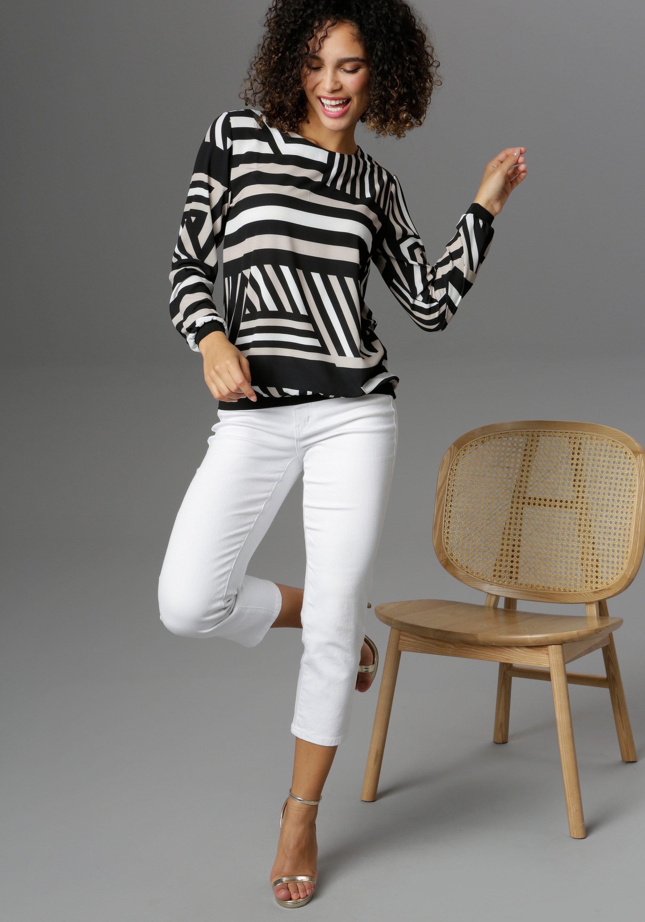 Aniston SELECTED im Shop mit Shirtbluse, Muster grafischem OTTO Online