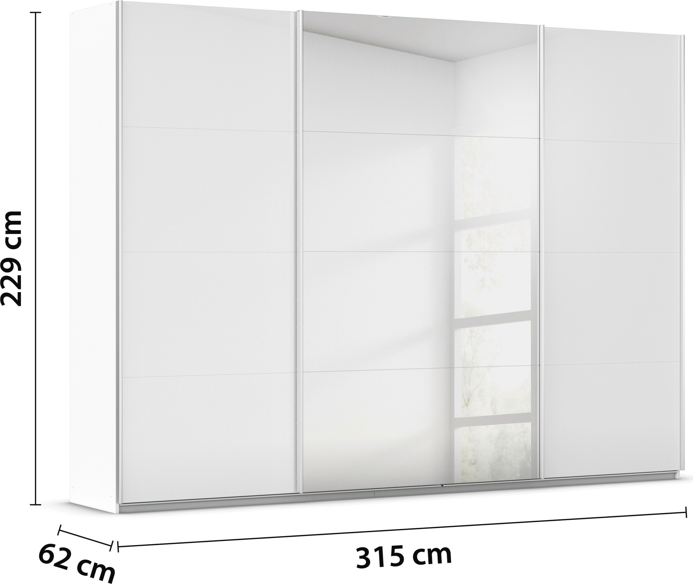 rauch Schwebetürenschrank »Kleiderschrank Schrank Garderobe AGORDO«, Top Innenausstattung, in 4 Breiten und 2 Höhen MADE IN GERMANY