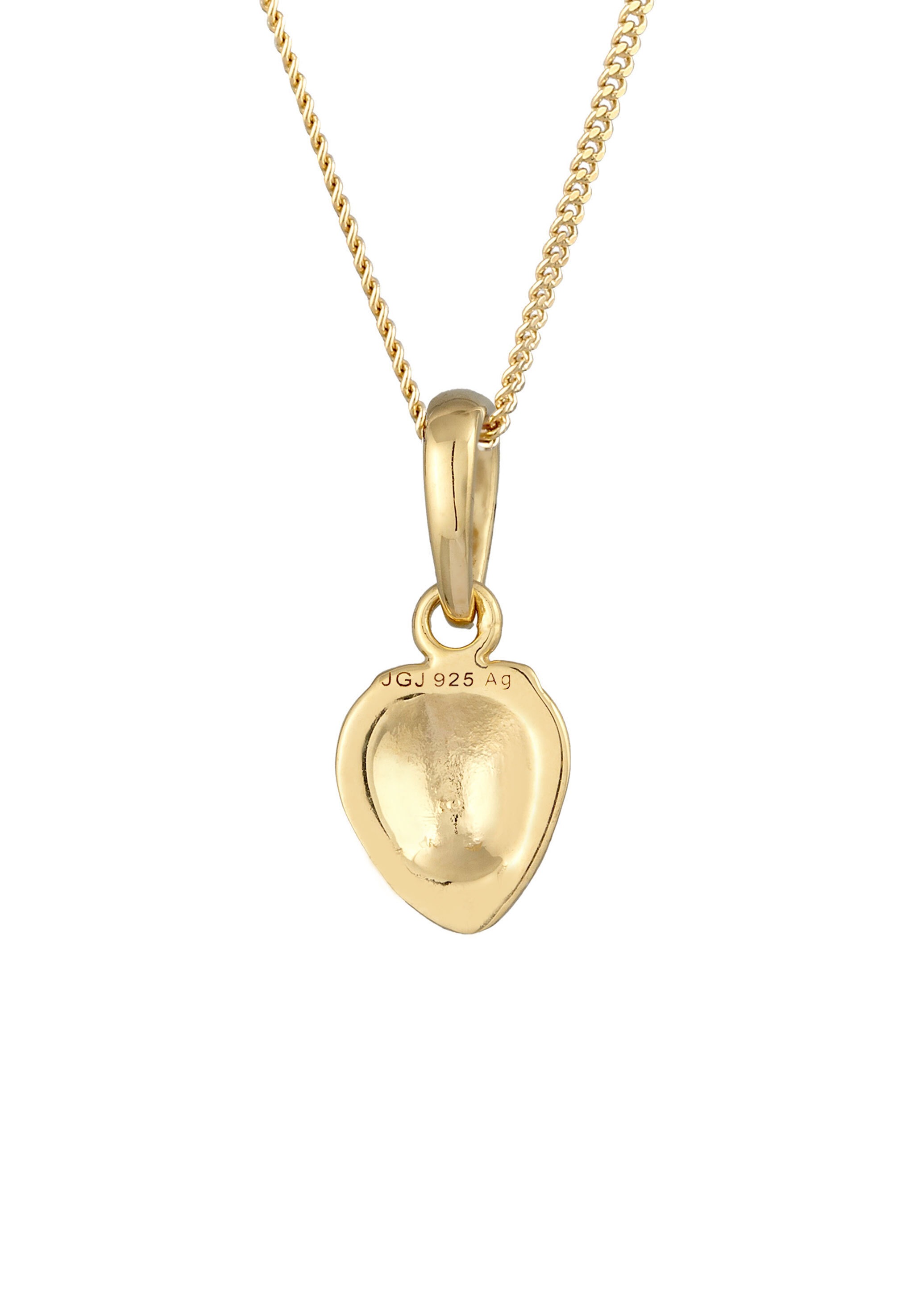 Elli Silberkette »Halskette Erdbeere Glas Kristalle Rosa 925 Sterling Silber vergoldet«