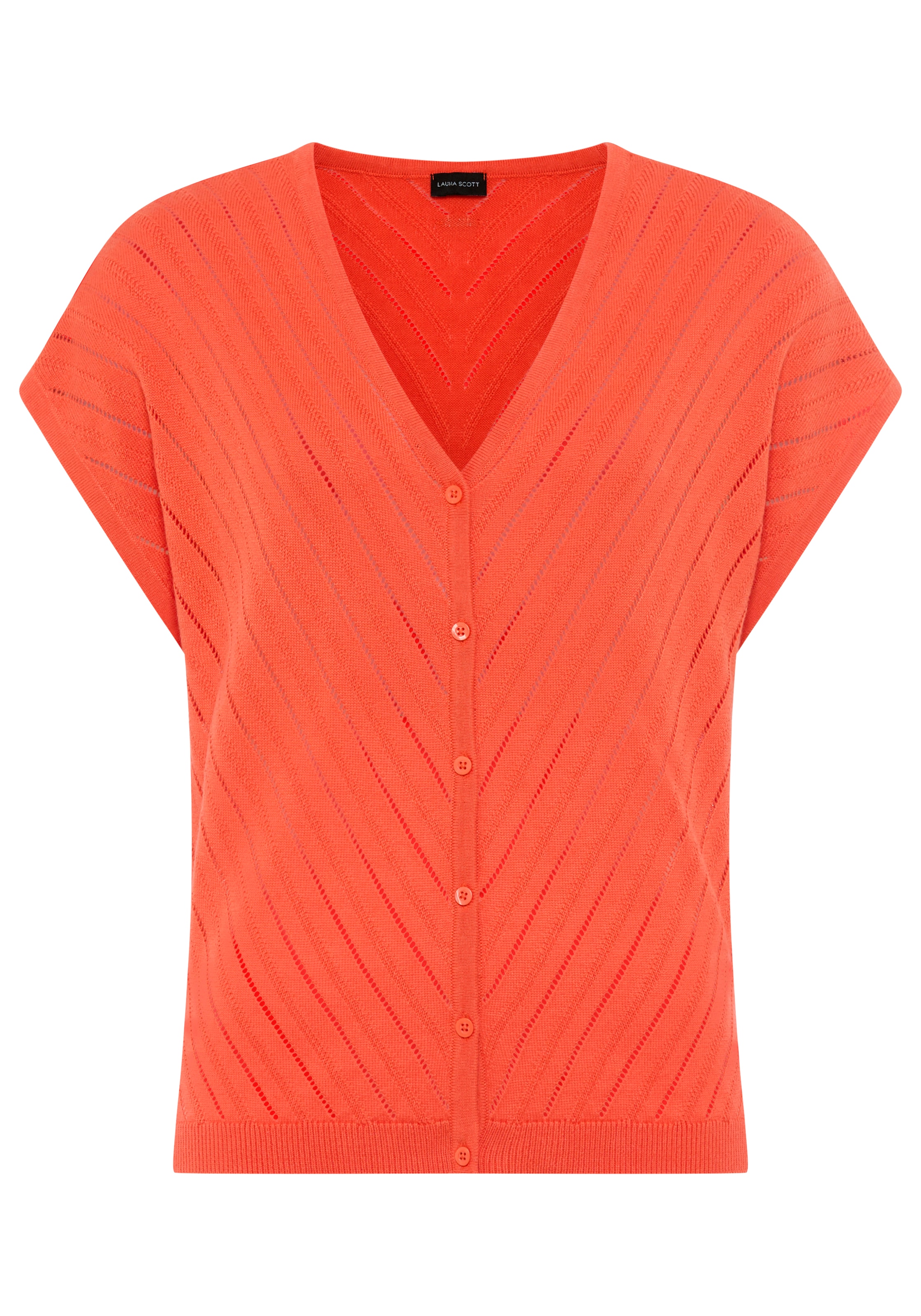 Laura Scott Strickjacke mit modernen Struktur und femininen V-Ausschnitt