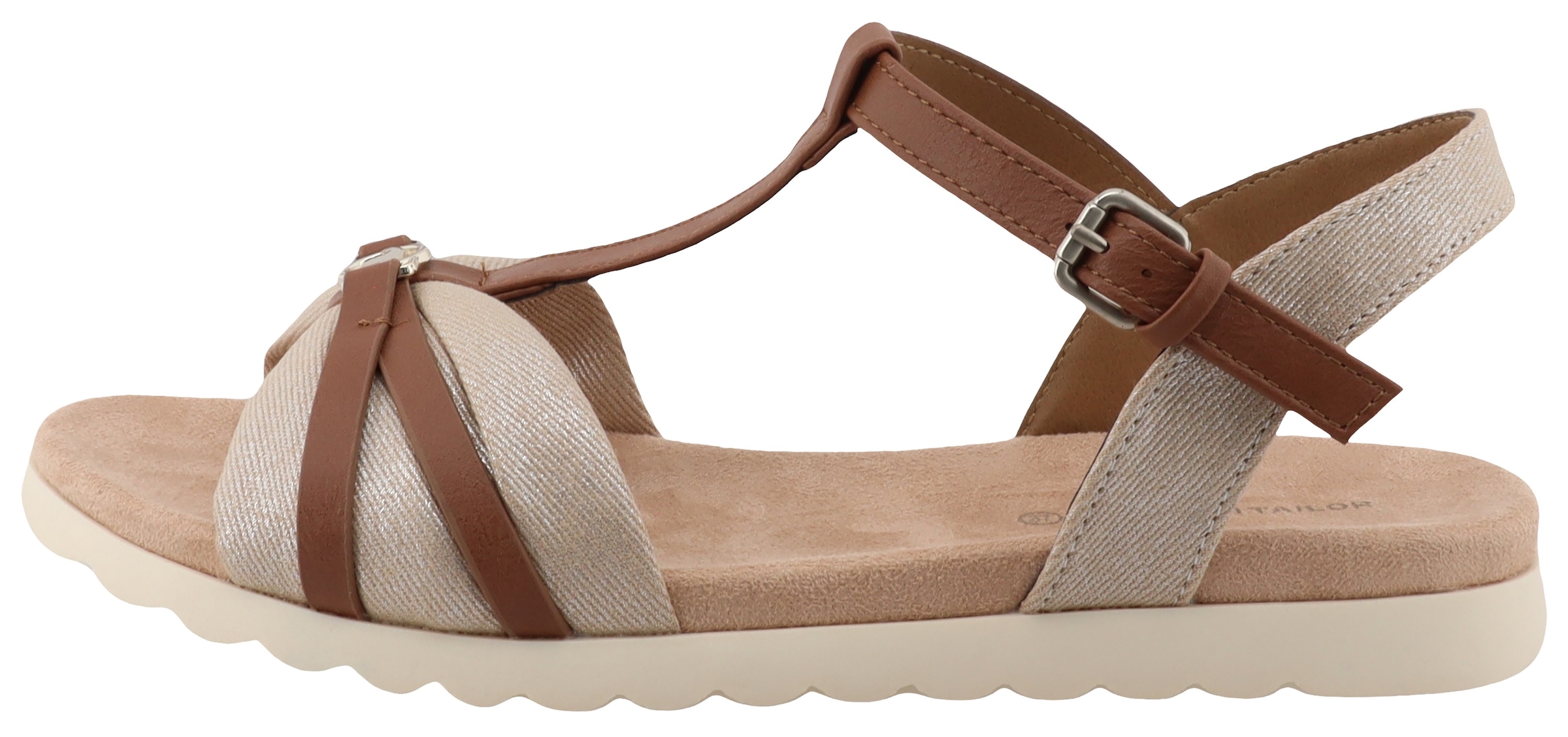 TOM TAILOR Riemchensandale, Sommerschuh, Sandalette, Flats mit verstellbarer Schnalle