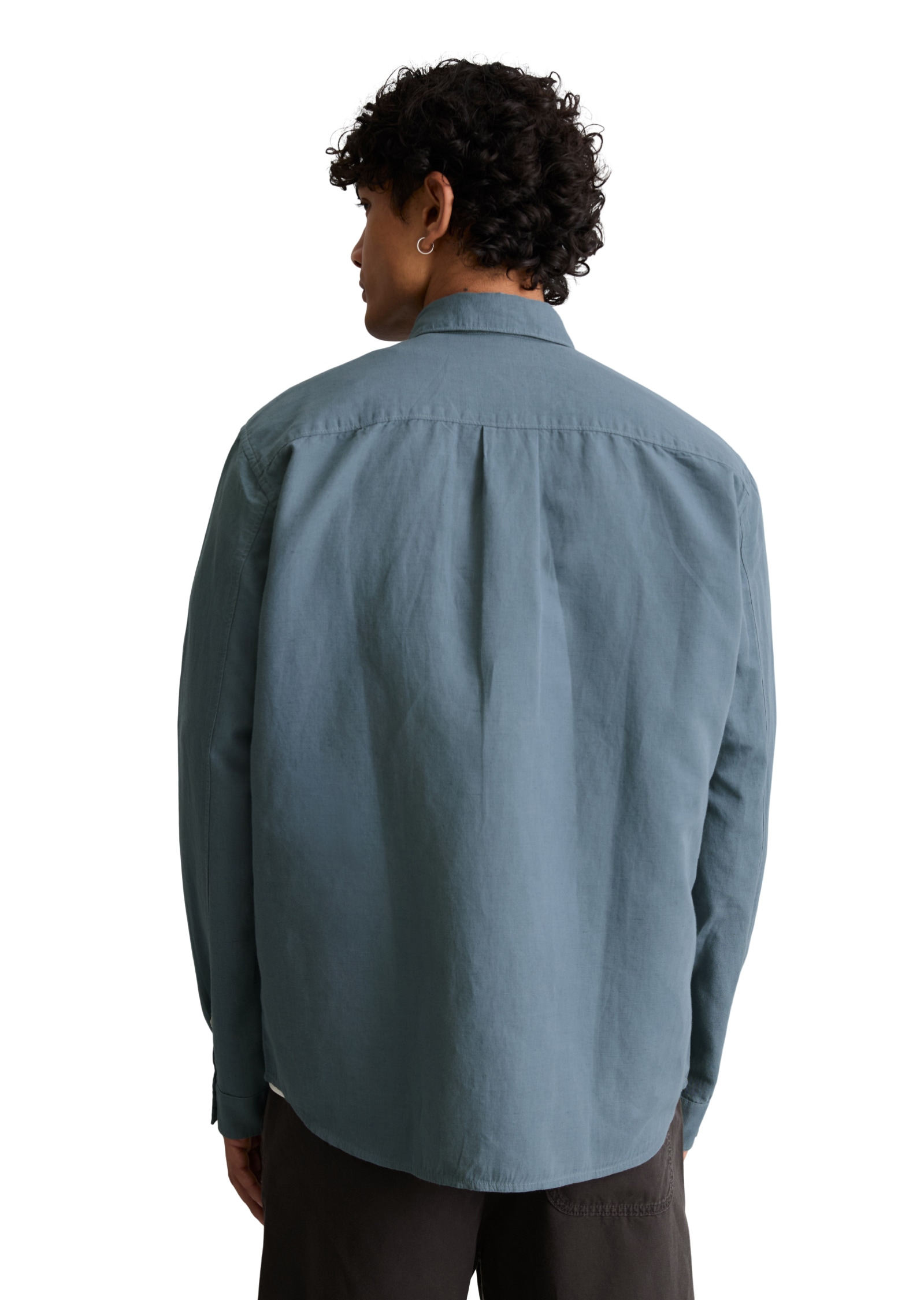 Marc O'Polo DENIM Langarmhemd regular fit aus Leinen und Bio-Baumwolle, Kentkragen