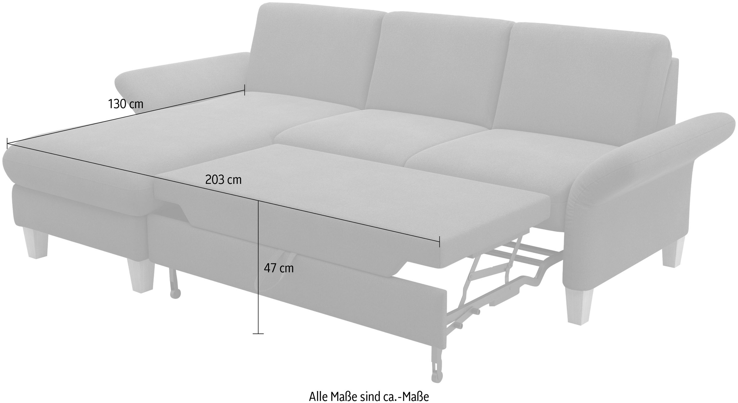Home affaire Ecksofa »Rochelle, L-Form«, wahlweise mit Armteilverstellung, Bettfunktion und Bettkasten
