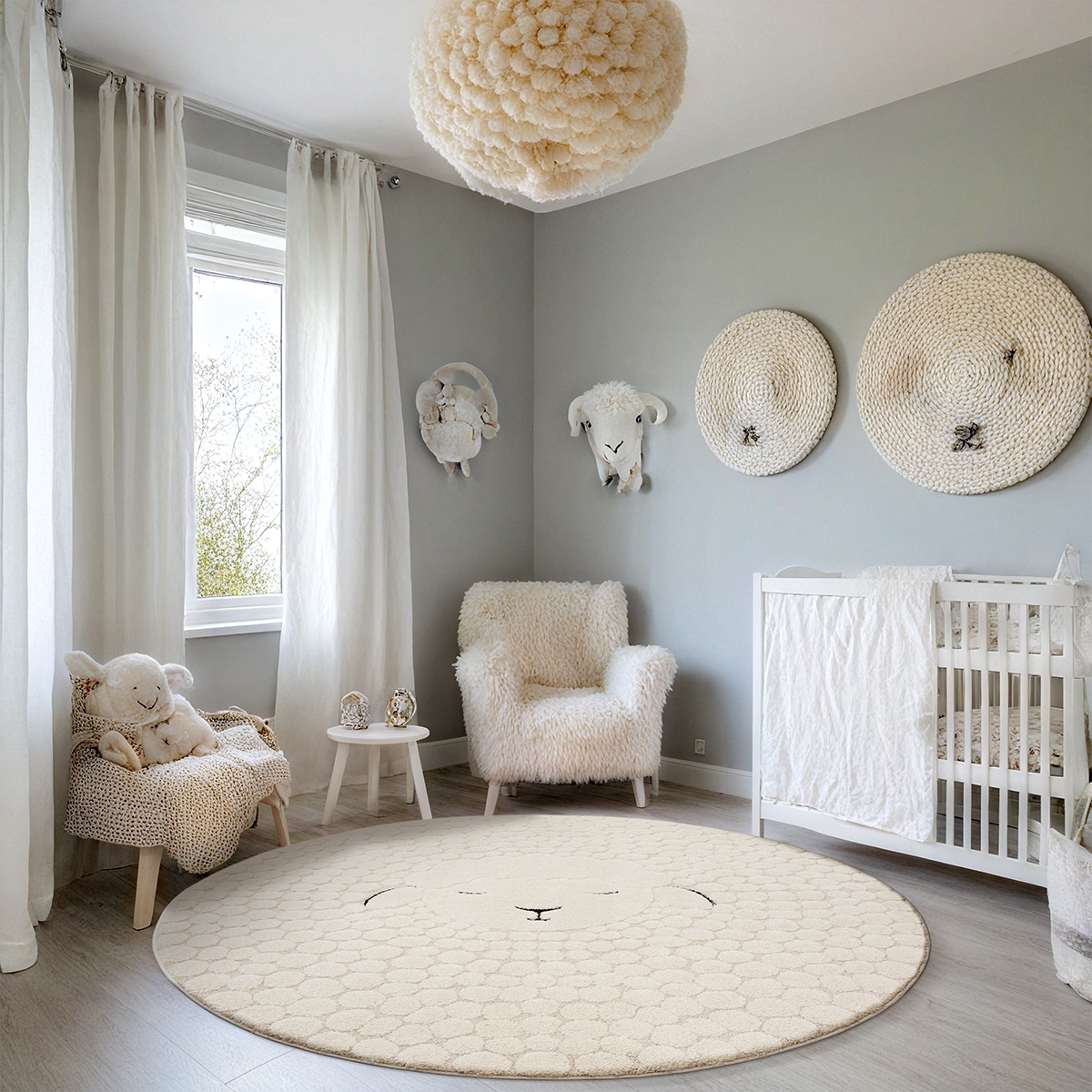 merinos Teppich »Eclipse kids«, rund, 14 mm Höhe, Teppich für Kinderzimmer, Kinderteppich, Spielteppich, Pflegeleicht