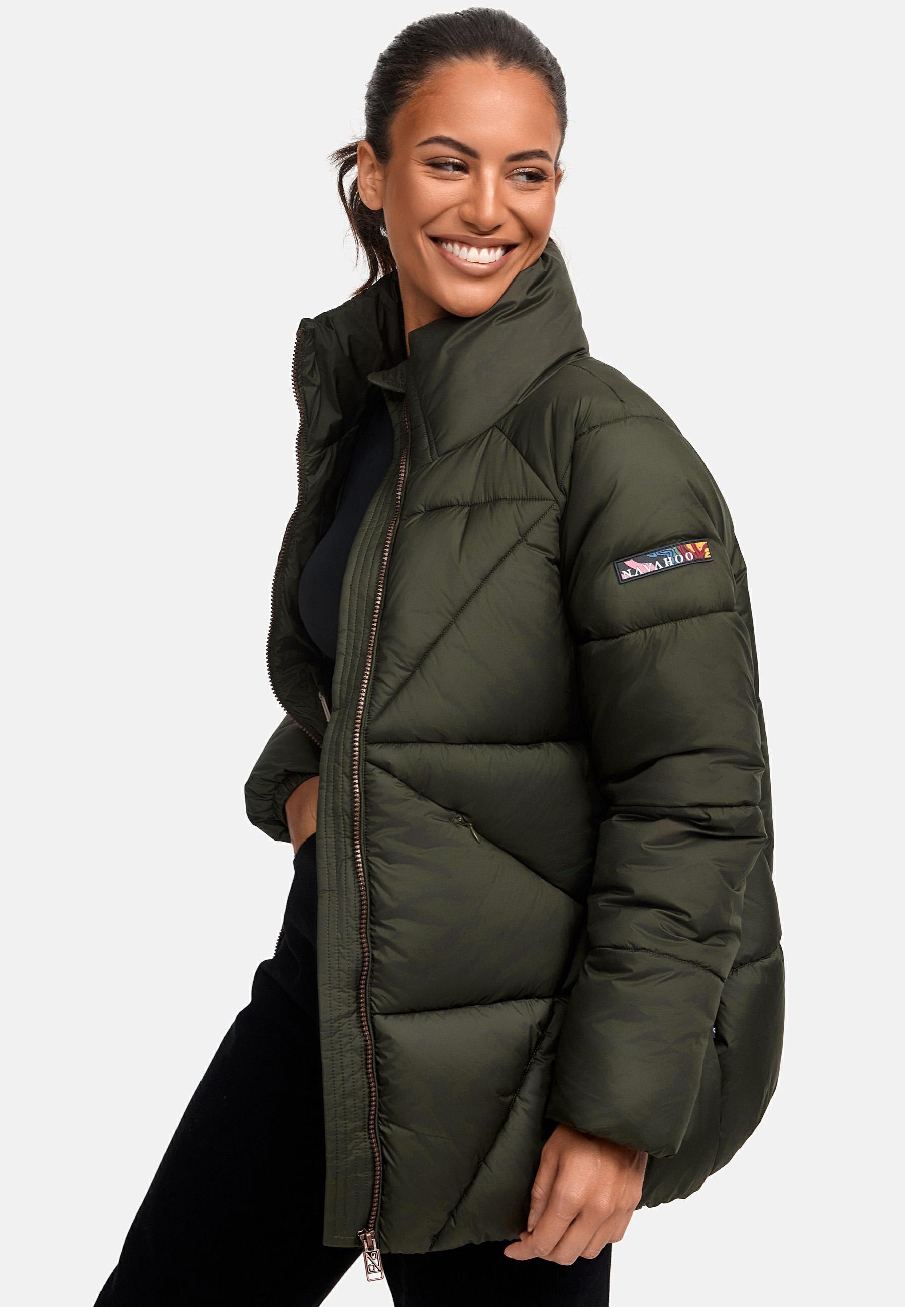 Navahoo Steppjacke »Steppjacke Schokolinaa 14«, ohne Kapuze, Winterjacke mit modischer Steppung & hohem Kragen