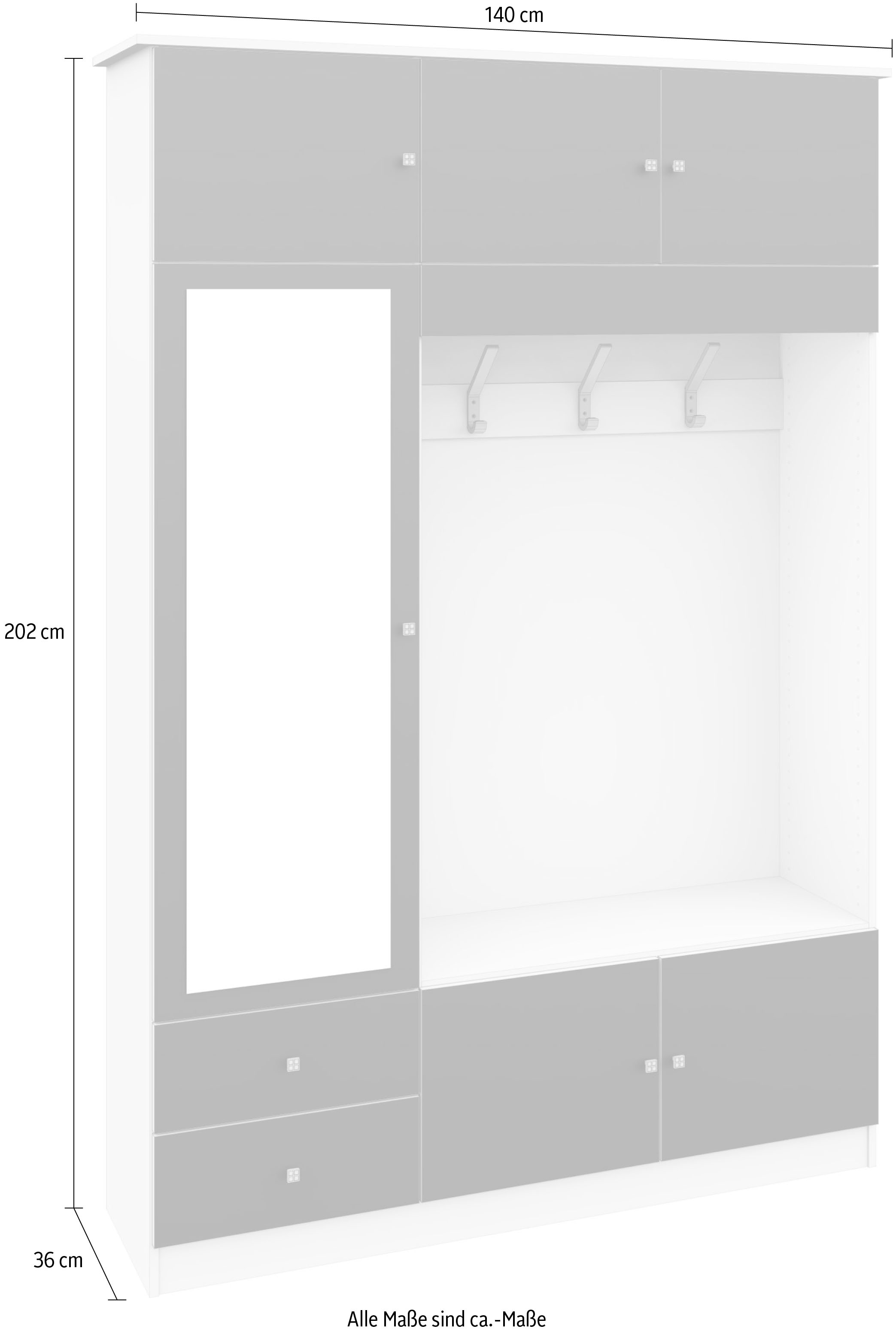 borchardt Möbel Garderobenschrank »Kompakta«, Höhe 202 cm online kaufen