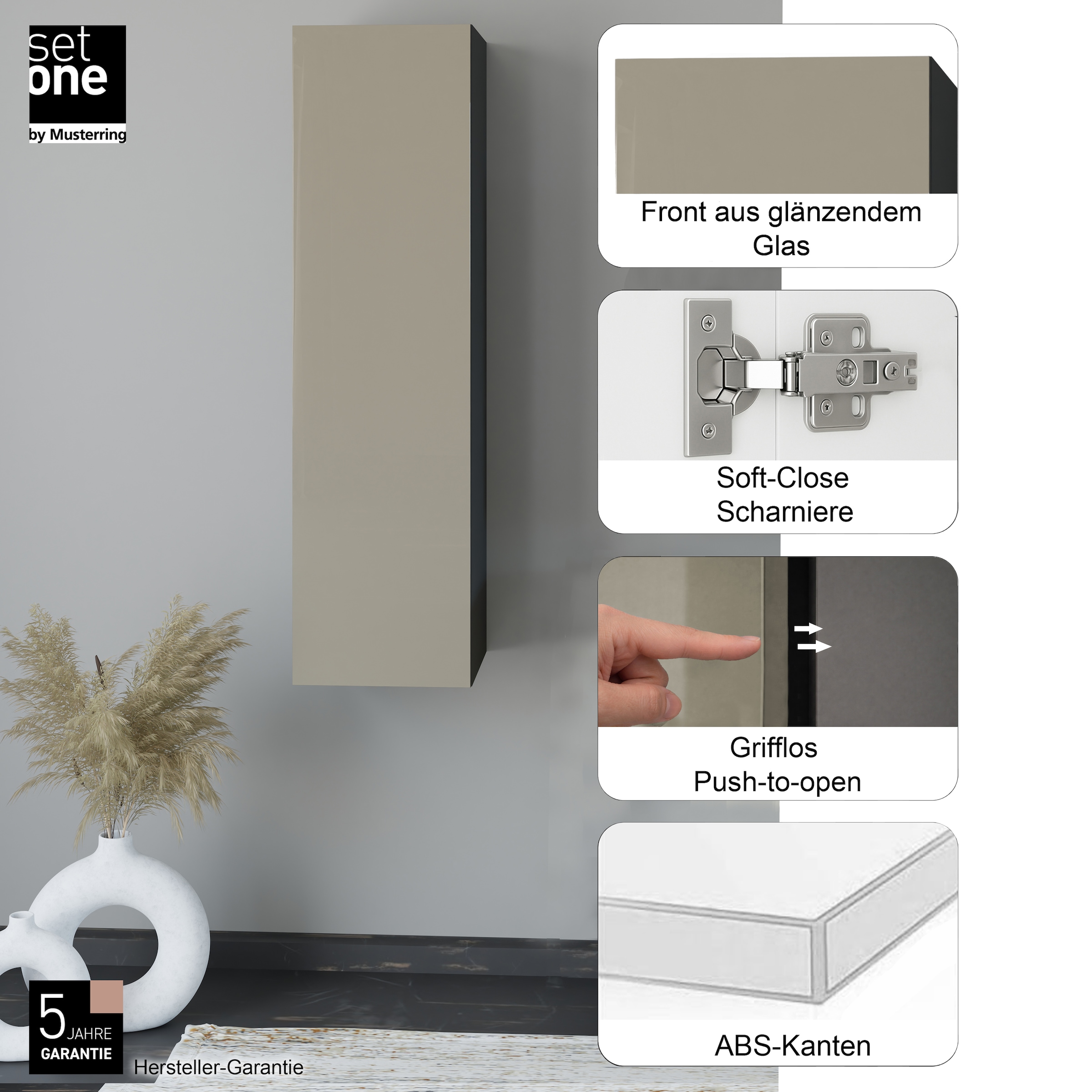 set one by Musterring Hängeschrank »Reno« 1 Stk. tlg. Für vertikale Montage, alternativ waagerecht montierbar