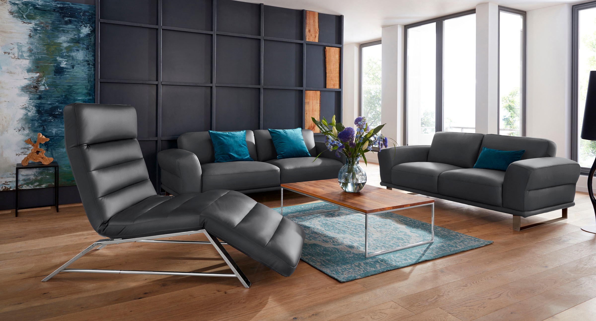 W.SCHILLIG 2,5-Sitzer »montanaa« mit Metallkufen in Bronze pulverbeschichtet, Breite 232 cm