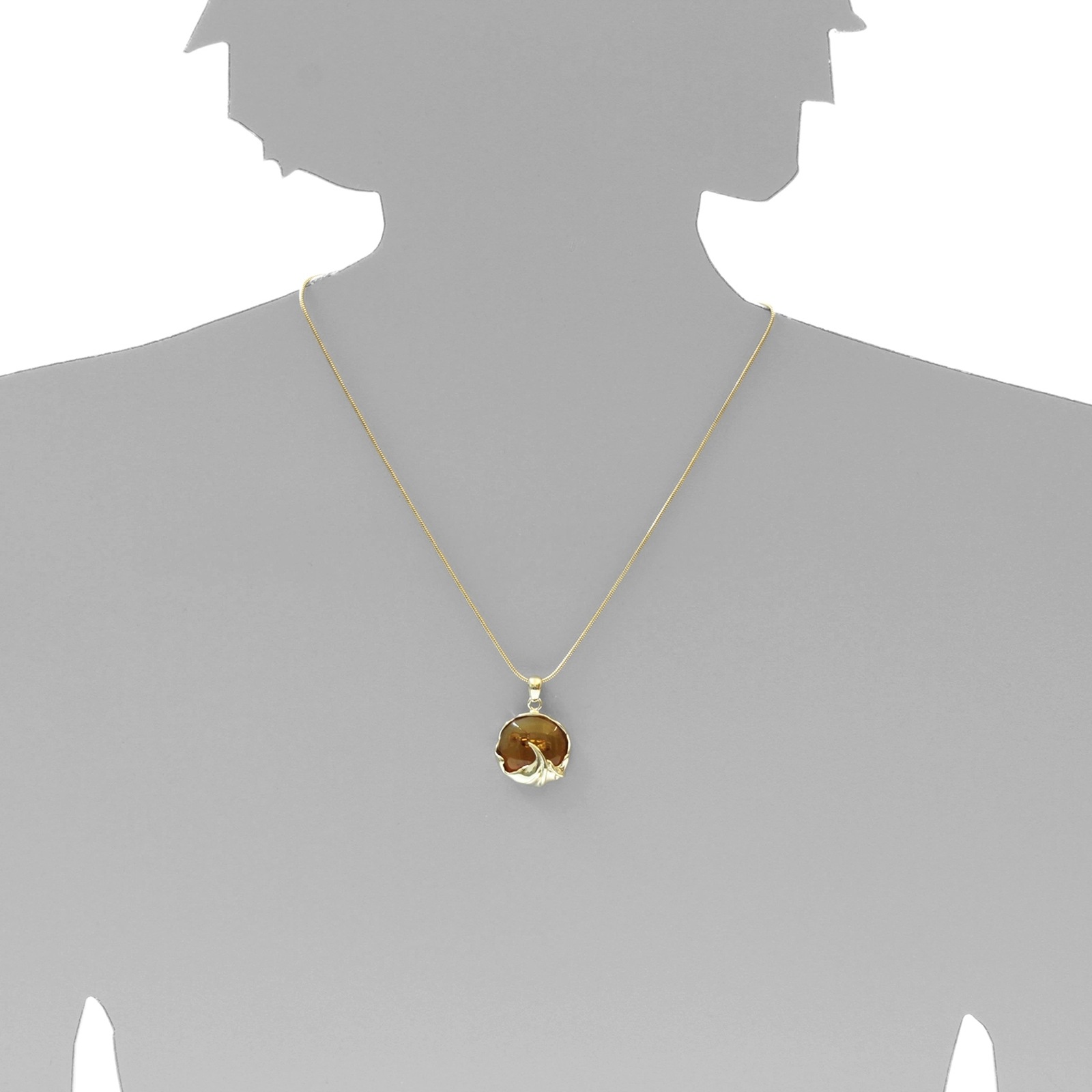 OSTSEE-SCHMUCK Kette und Anhänger Set »- Vika - Gold 333/000 - Bernstein«