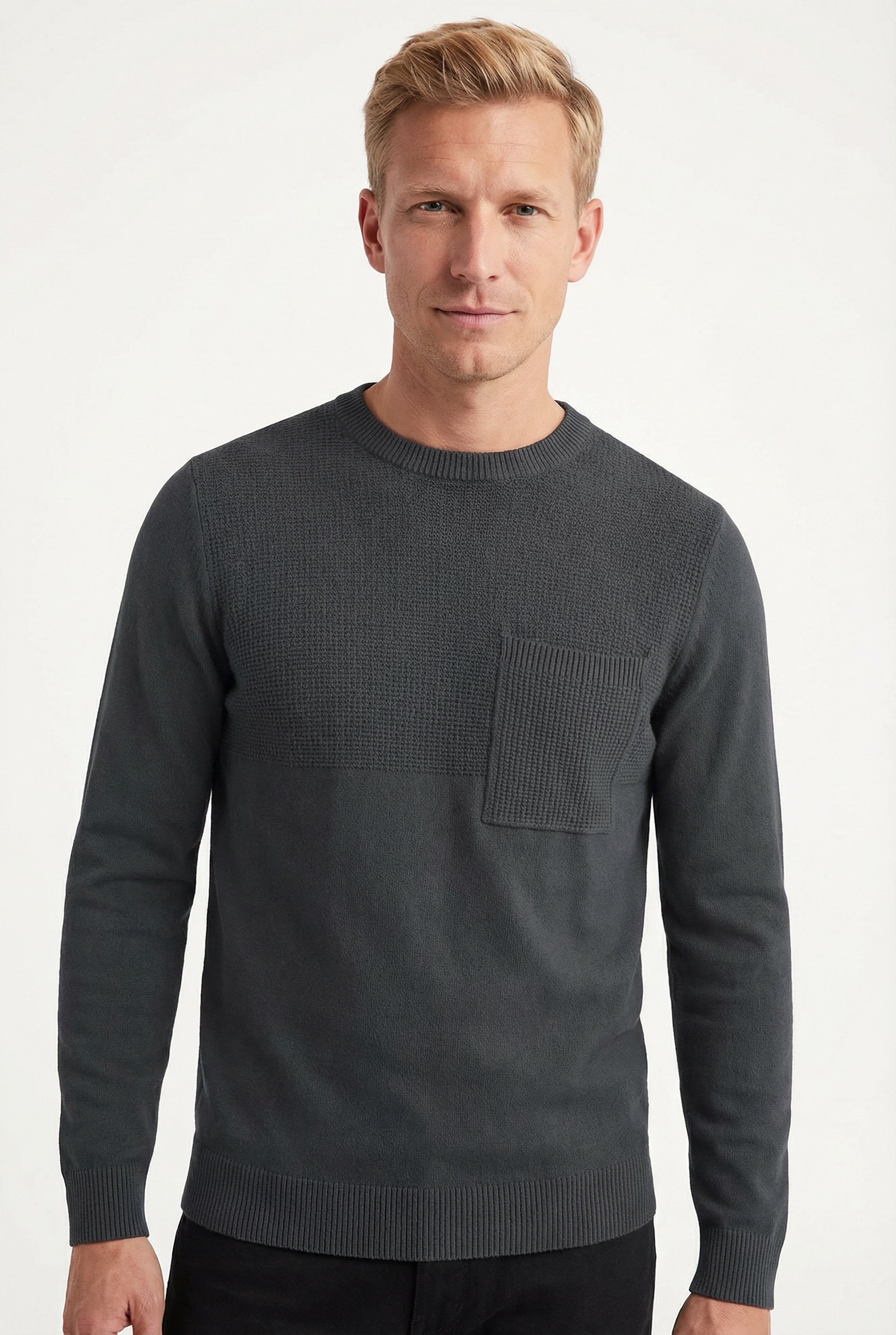 Joop Jeans Rundhalspullover »Owin« im Materialmix