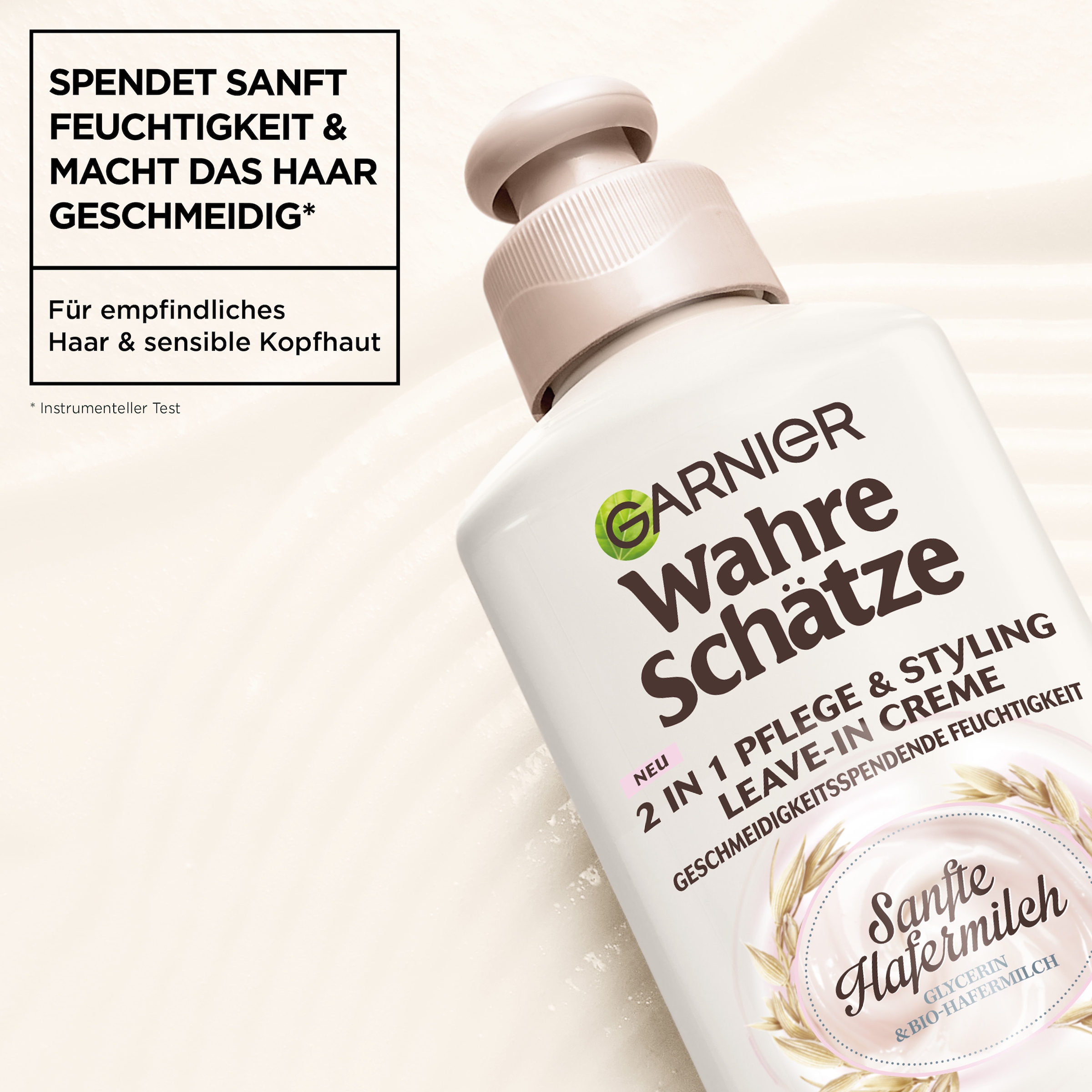 GARNIER Haarmousse »Garnier Wahre Schätze 2-in-1 Pflege & Styling Sanfte Hafermilch«