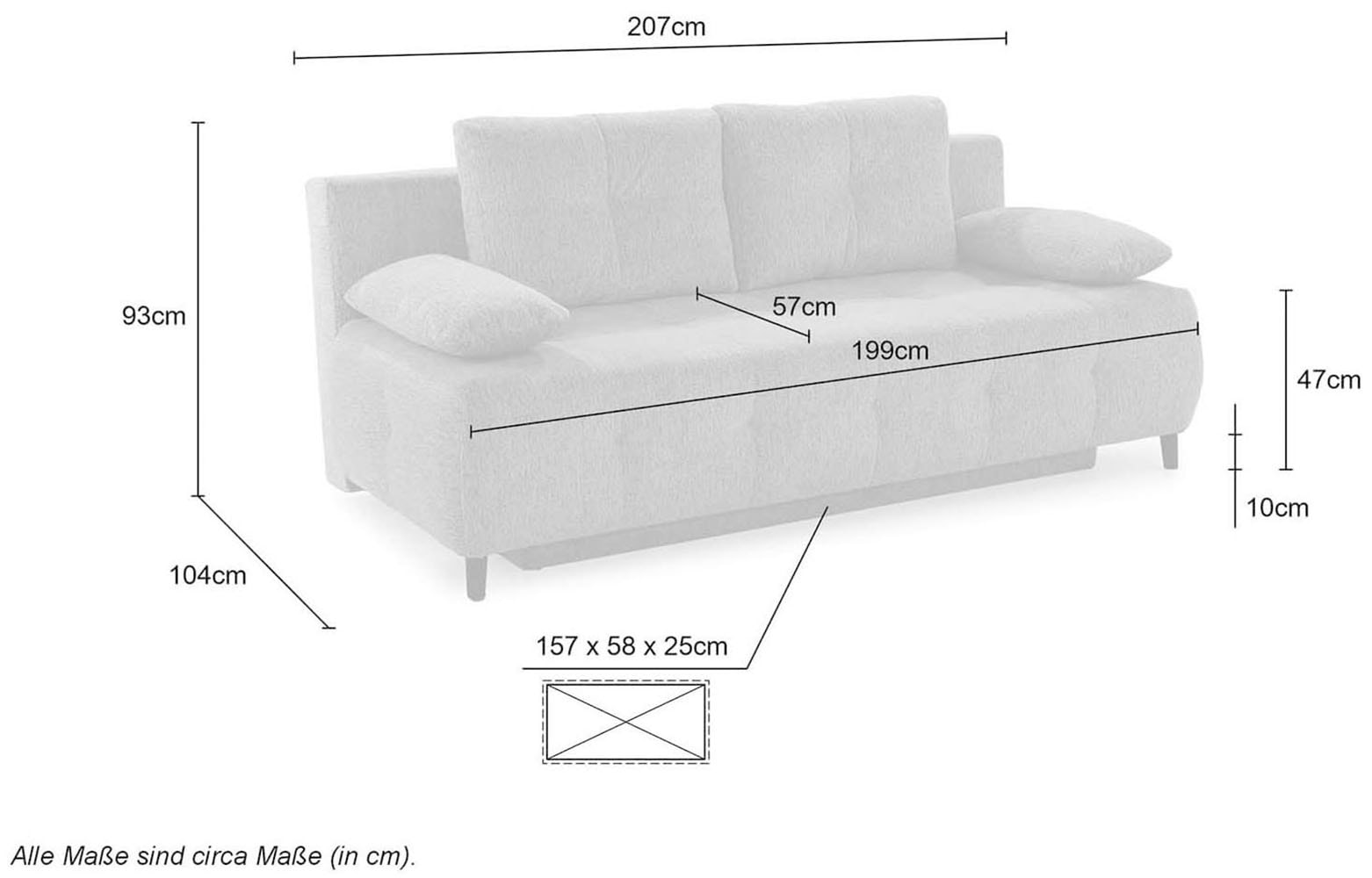 Jockenhöfer Gruppe Schlafsofa »Phil, mit Federkernpolsterung im Sitz und Rücken« mit Gästebettfunktion und Bettkasten