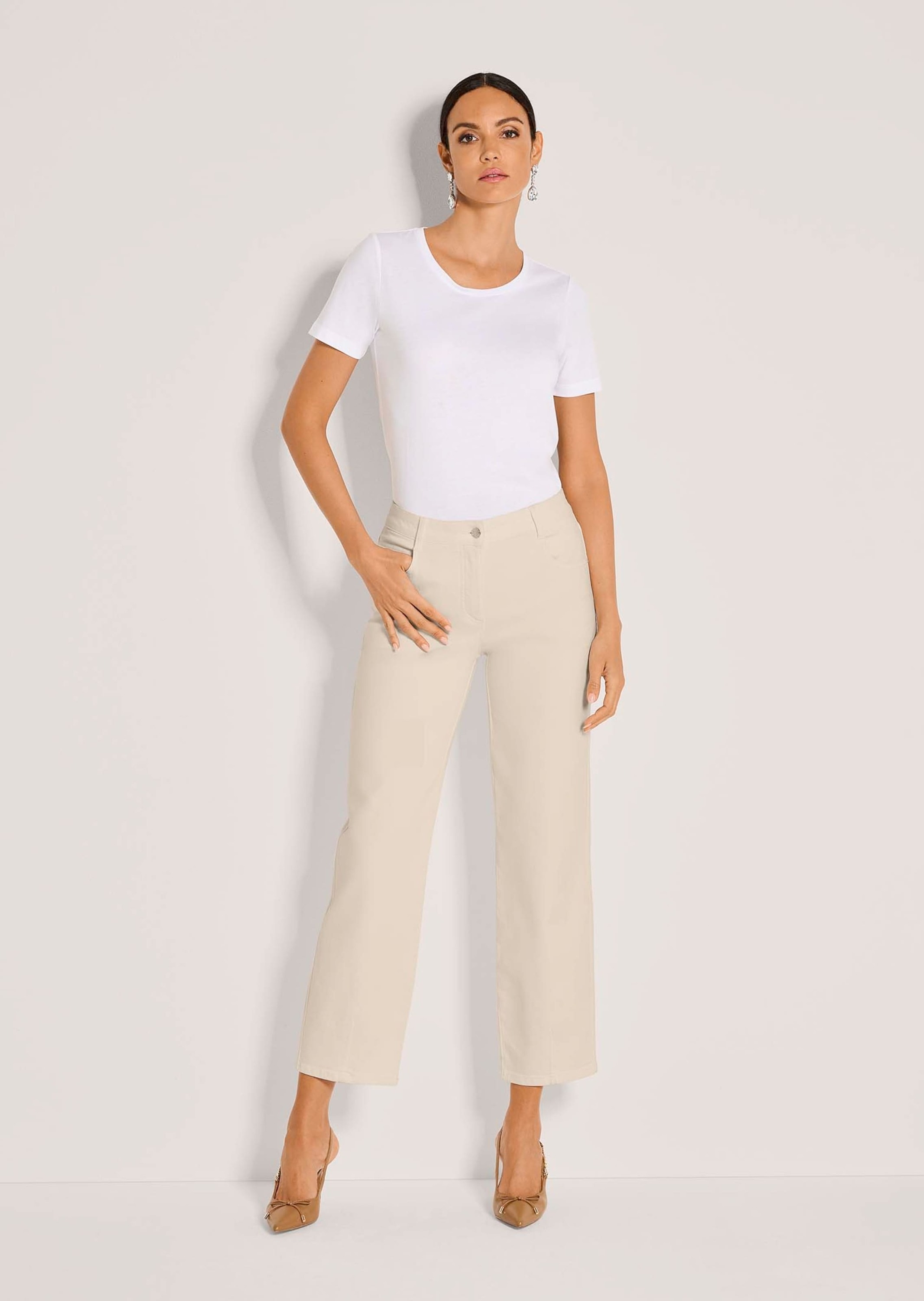 MADELEINE Regular-fit-Jeans »Jeans Baumwollhose mit Saumabnähern« Jeans mit modischem Saumabnäher