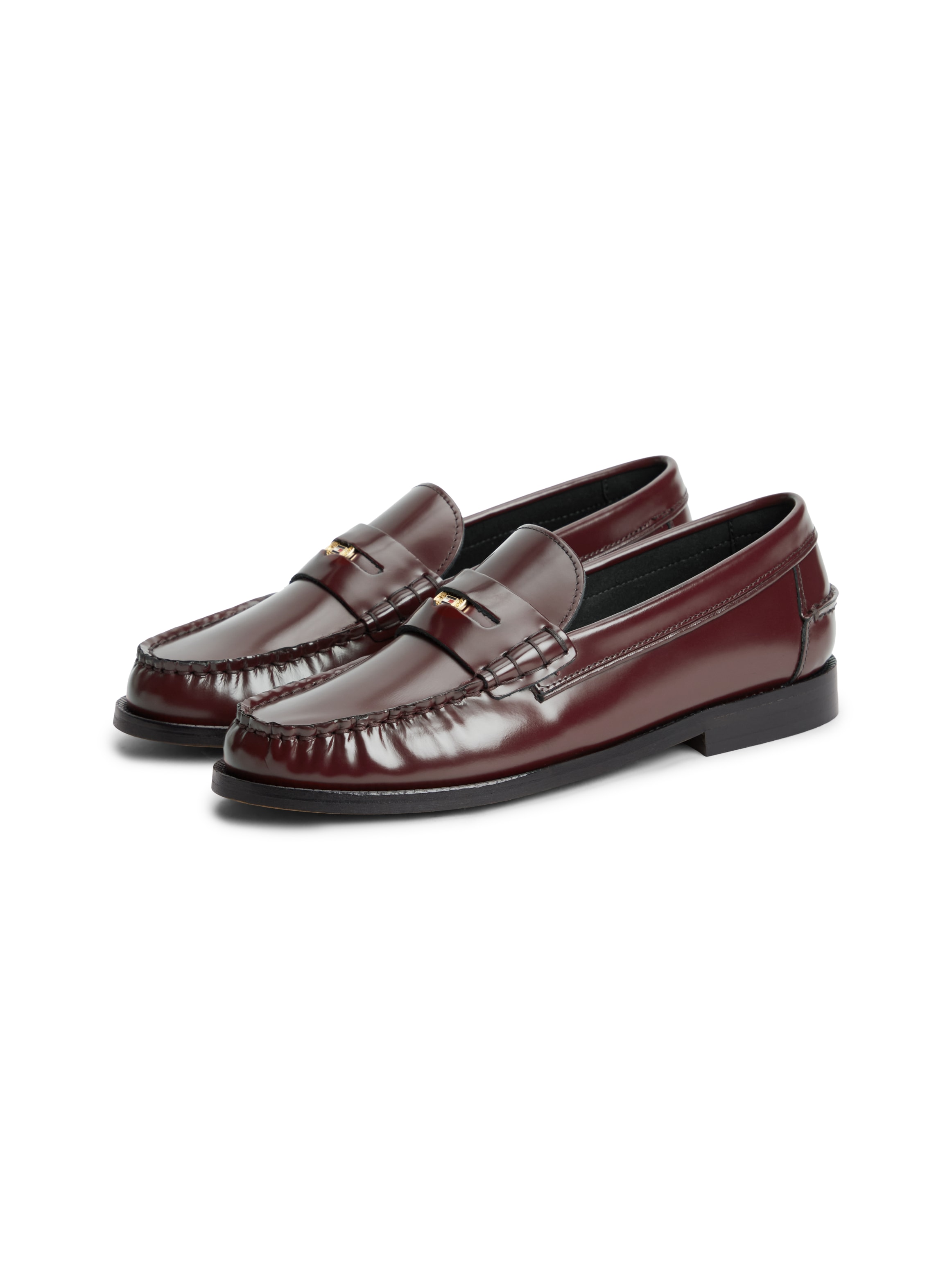 Tommy Hilfiger Loafer »HILFIGER PENNY ABRASIVATO«  , Blockabsatz, Slipper, Businessschuh mit klassischem Zierriegel