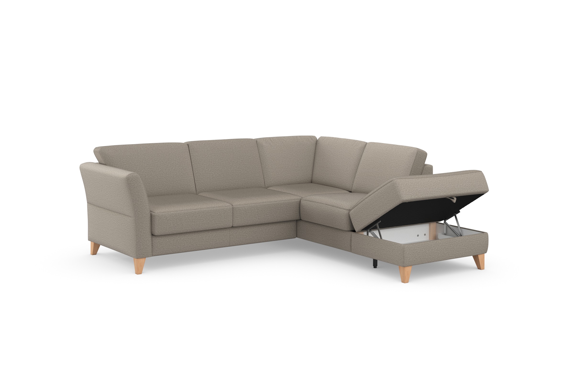 sit&more Ecksofa »Visby L-Form«, Wahlweise mit Bettfunktion und Stauraum, frei im Raum stellbar