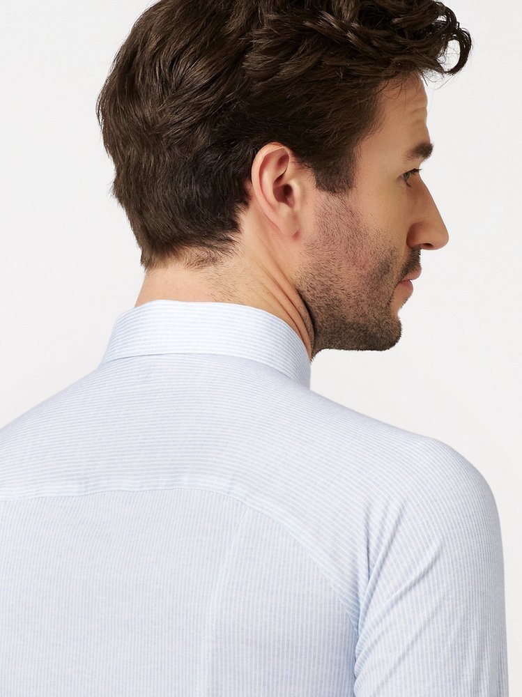 DESOTO Kurzarmhemd »Casual Kent 1/2« Kentkragen, Jerseyhemd, slim fit, fein gestreift