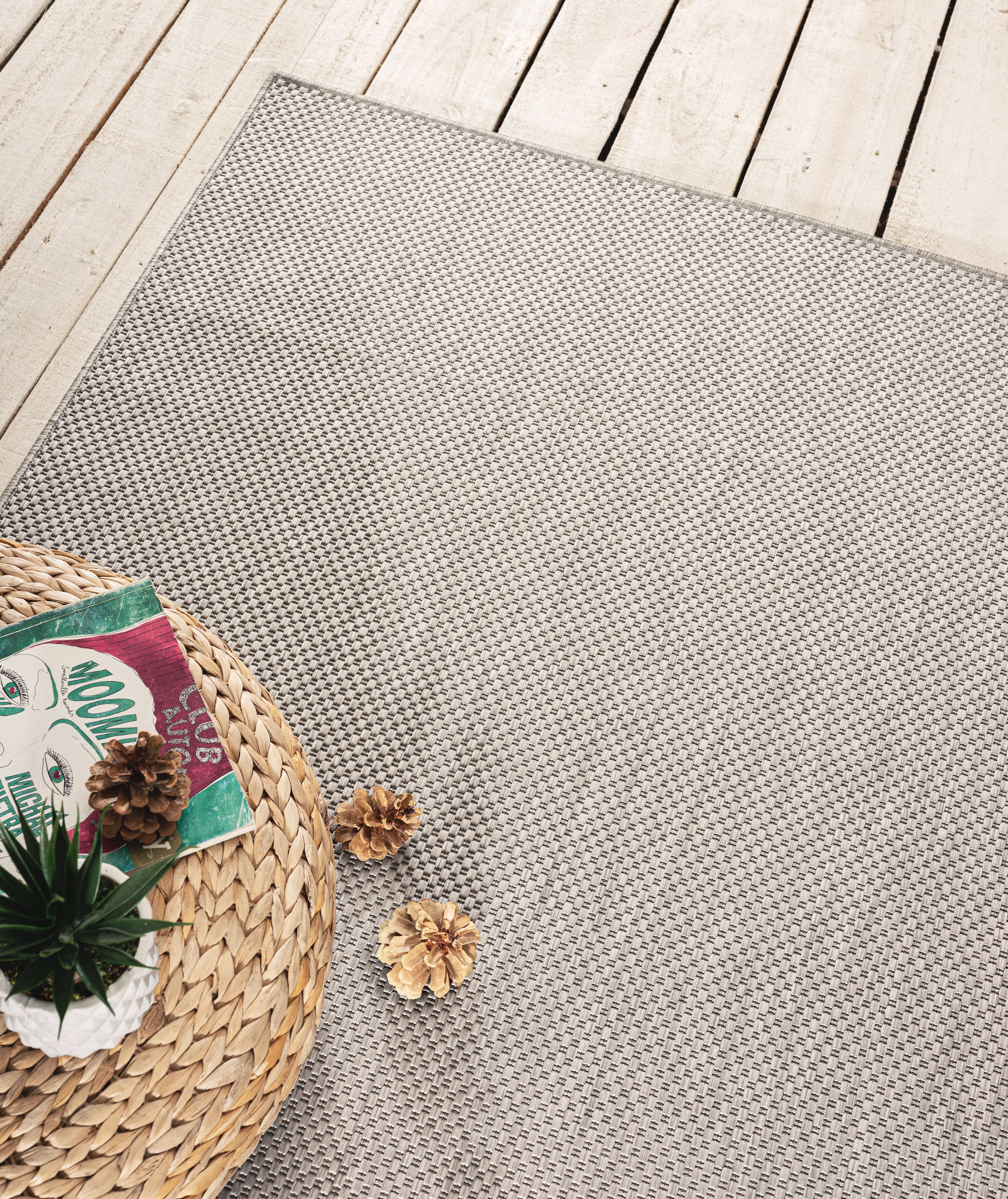 my home Teppich »Saylor«, rechteckig, 5 mm Höhe, In- und Outdoor geeignet, Sisal-Optik, Wetterfest & UV-beständig