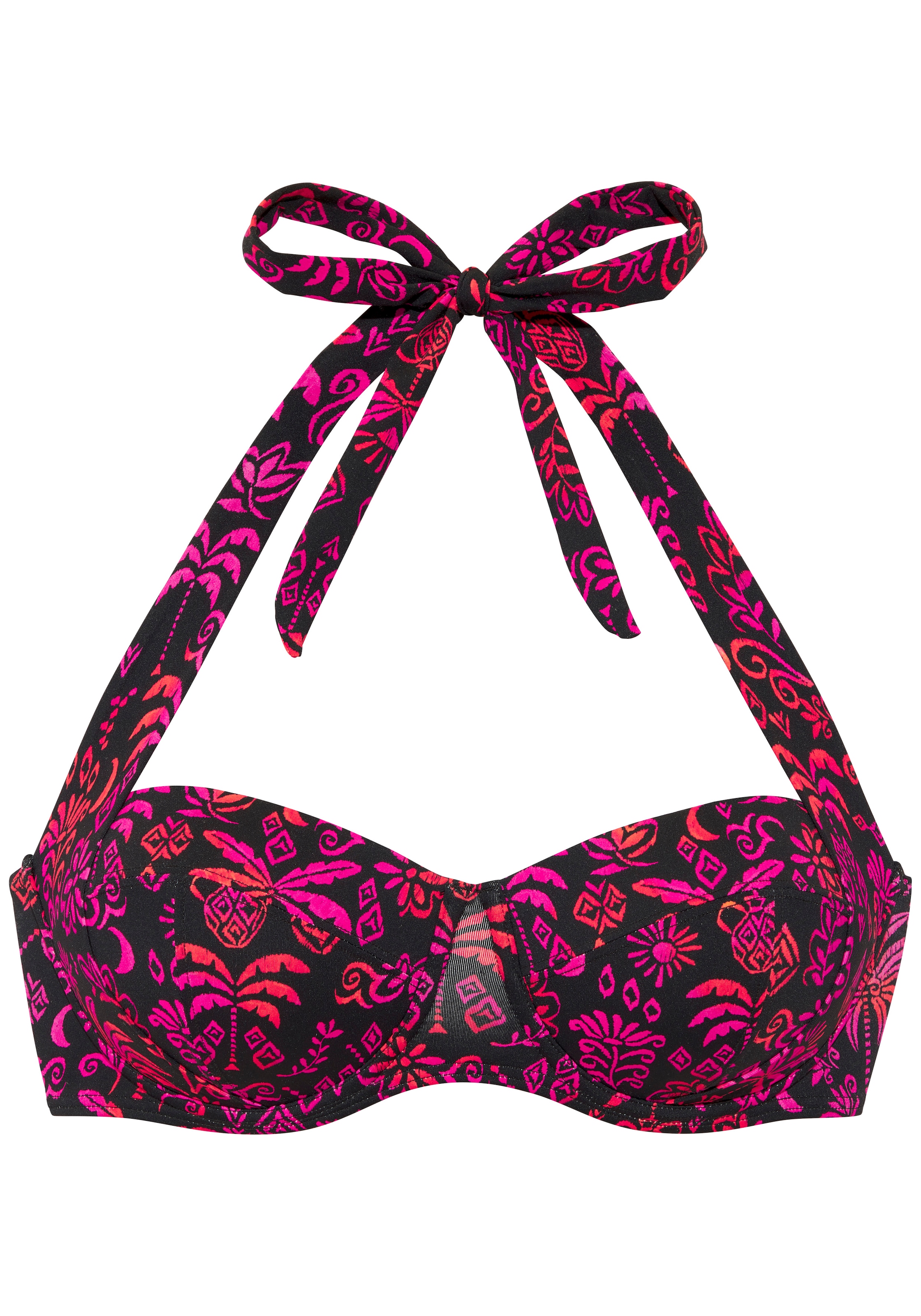 Buffalo Bügel-Bandeau-Bikini-Top »Paloma« im trendigen Palmenmotiv mit kontrastfarbenen Details
