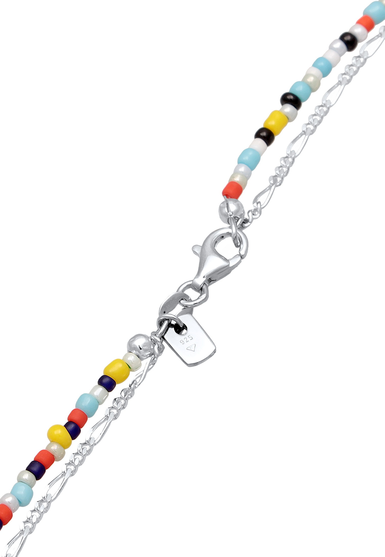 Kuzzoi Silberkette »Halskette Layer Glas Beads Blitz Anhänger 925 Silber«