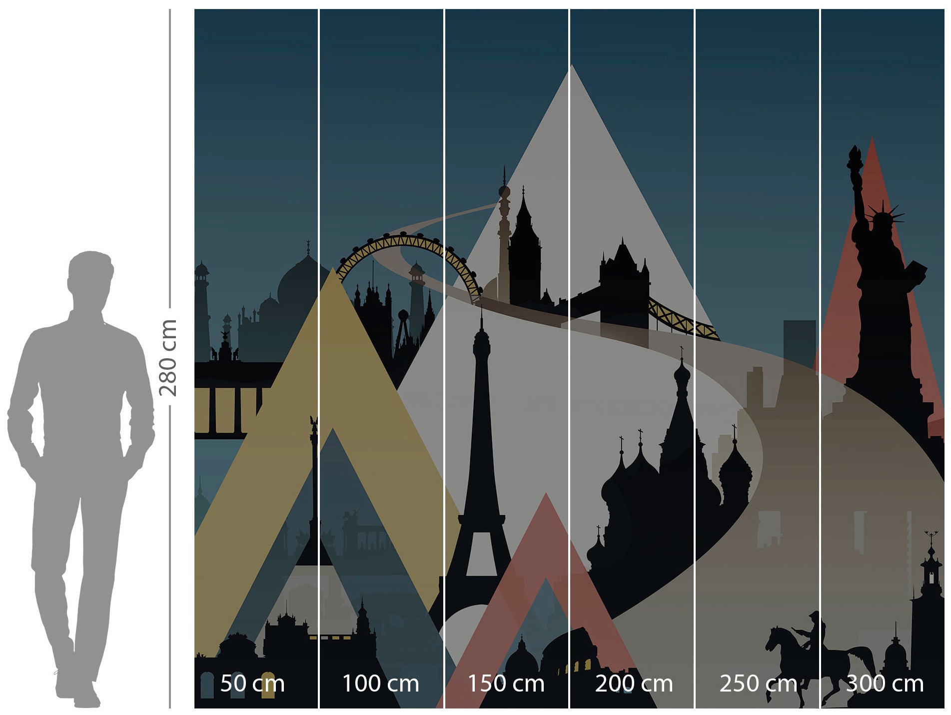 Komar Vliestapete »Digitaldruck Vlies - Sightseeing - Größe 300 x 280 cm«, bedruckt, Kinderzimmer