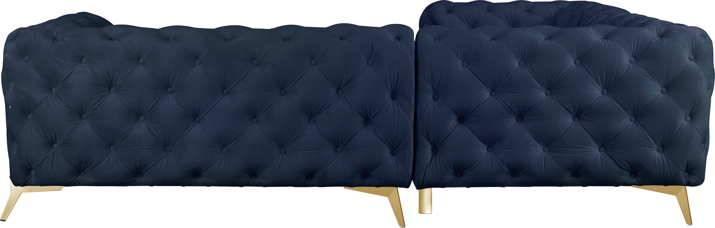 Leonique Chesterfield-Sofa »Amaury L-Form« moderne Chersterfield-Optik, Breite 262 cm, Fußfarbe wählbar
