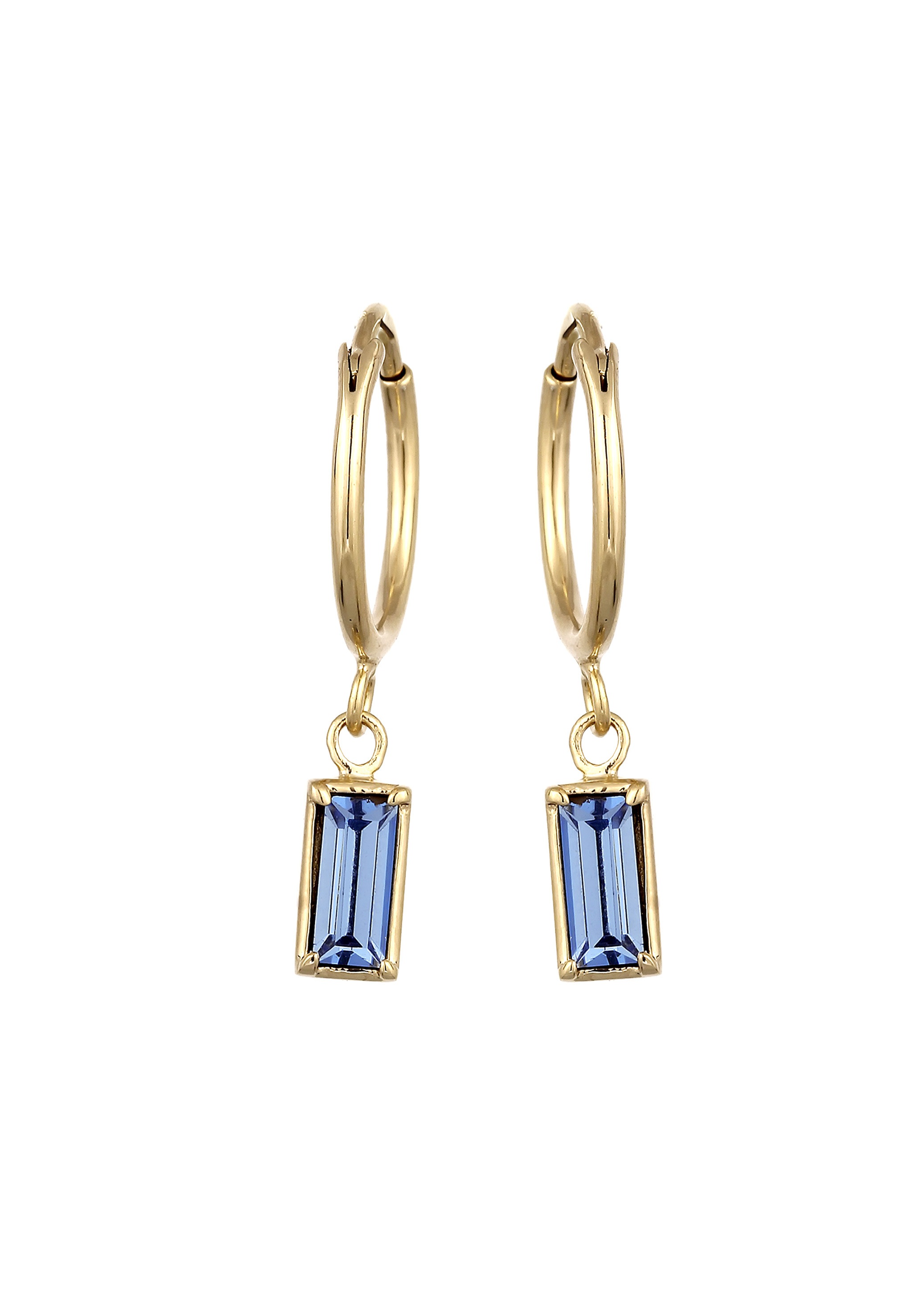 Elli Paar Creolen »Ohrringe Creolen mit Glas Kristalle Blau 925 Sterling Silber«