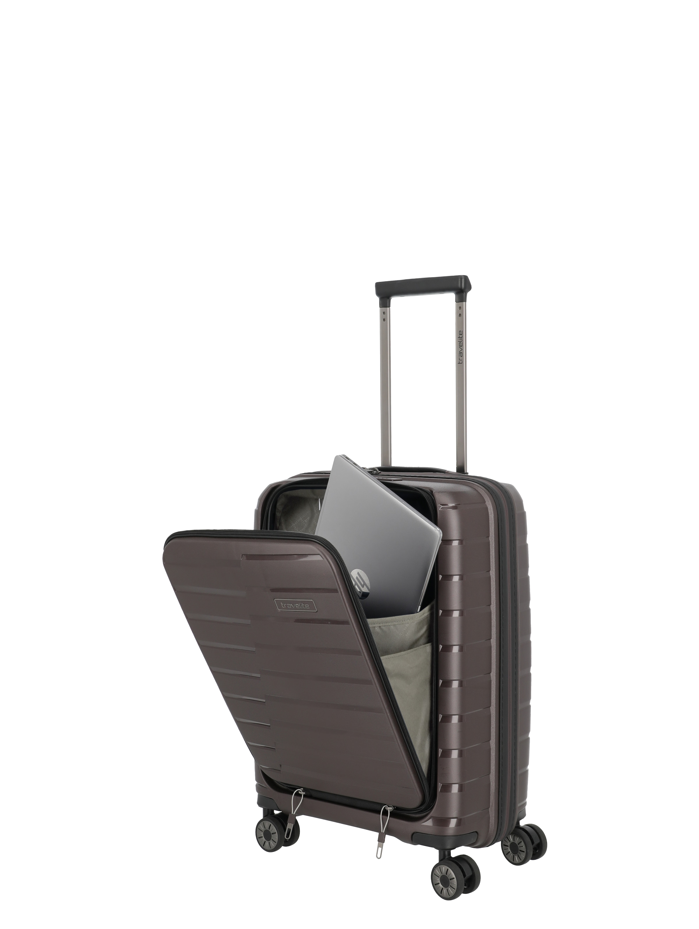 travelite Trolley »AIR BASE Reisekoffer Hartschale« 43 l 4 Rollen kratzresistenter Oberfläche und cleverer Innenaufteilung