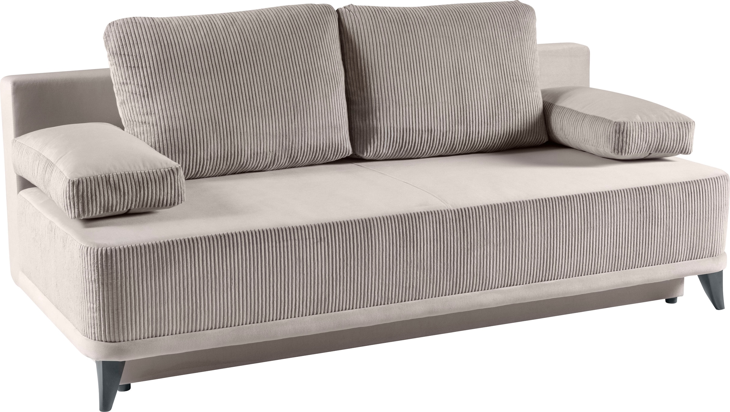 WERK2 Schlafsofa »Rosso 200 cm breit, Federkern, Bettkasten, Bettfunktion« Cord, Schlaffunktion, Bettkasten