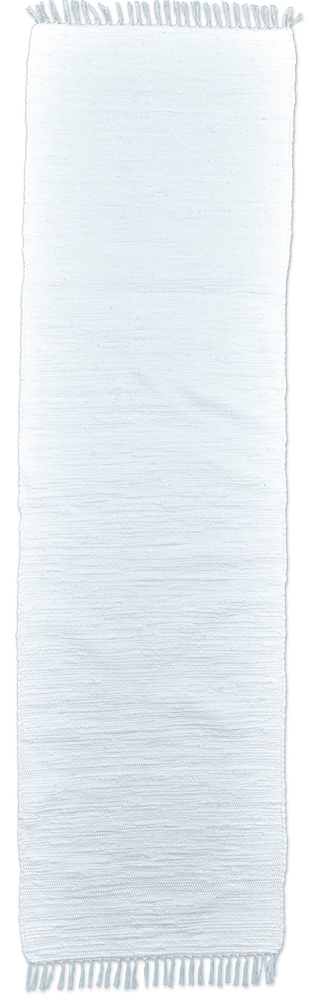 Baumwolle, Flachgewebe, Fransen »Happy bei THEKO Teppich OTTO Handweb Teppich, mit online handgewebt, reine Cotton«, rechteckig,