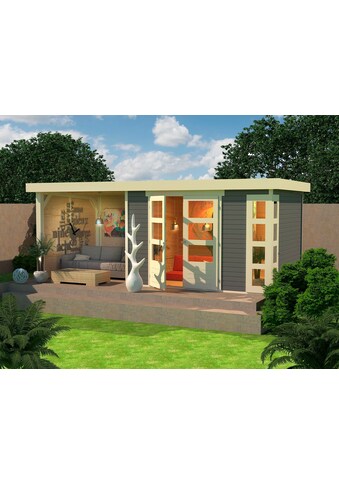 Karibu Gartenhaus »Kerko 5«, mit Anbaudach, Seiten- und Rückwand kaufen