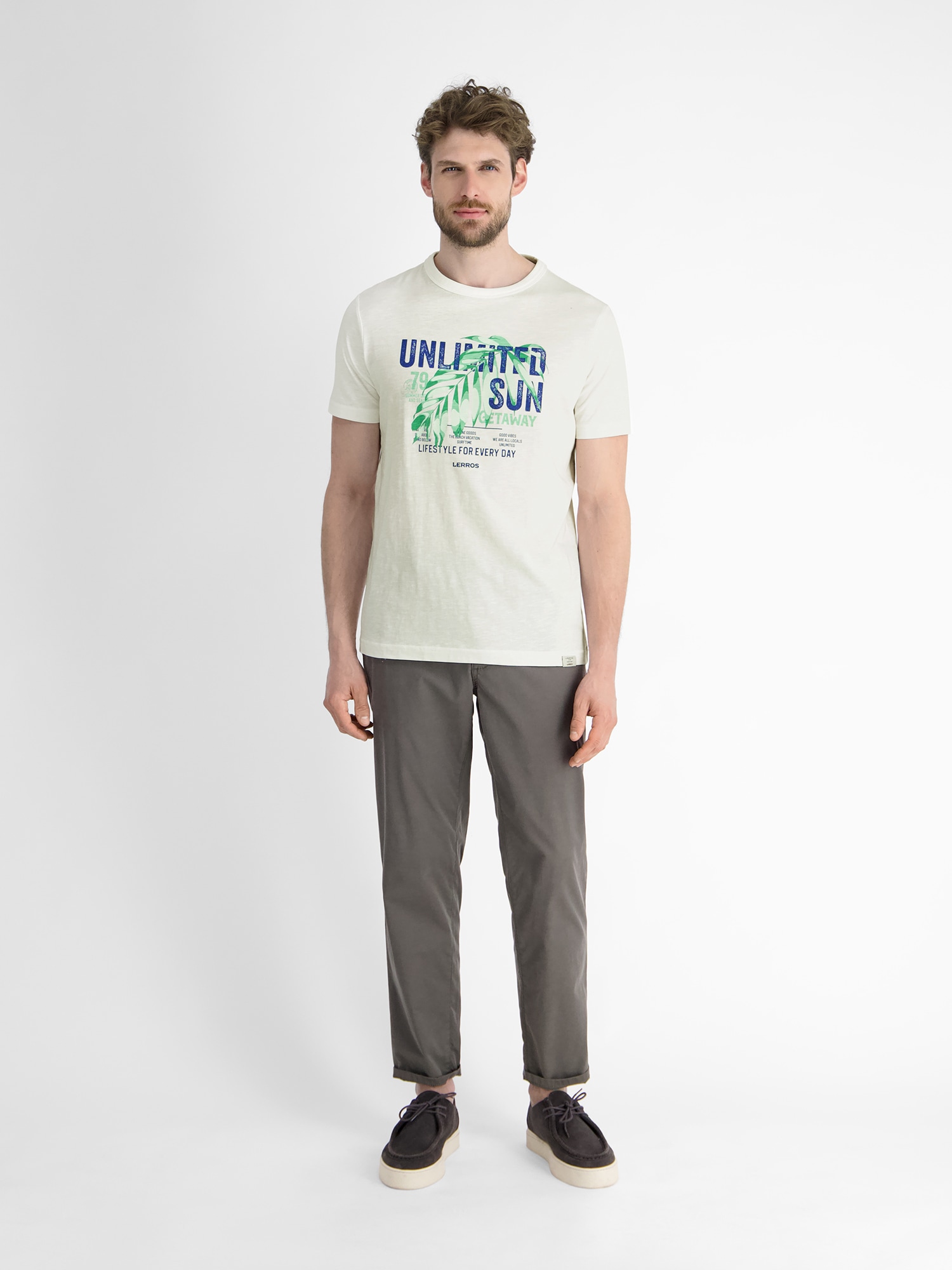 LERROS T-Shirt »LERROS Herren T-Shirt mit Brustprint«
