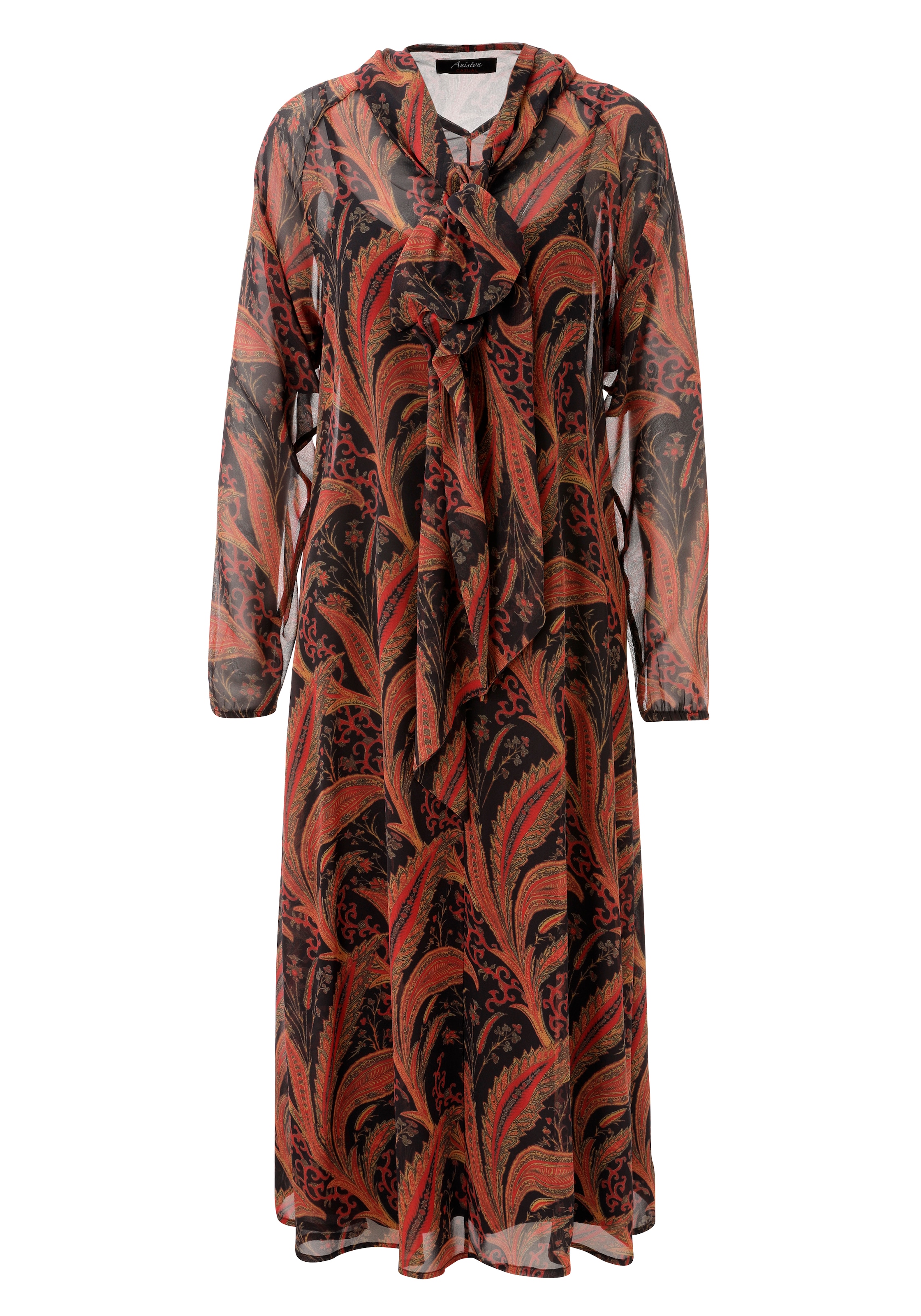 Aniston CASUAL Blusenkleid mit großflächigen, fantasievollen Blättern bedruckt - NEUE KOLLEKTION