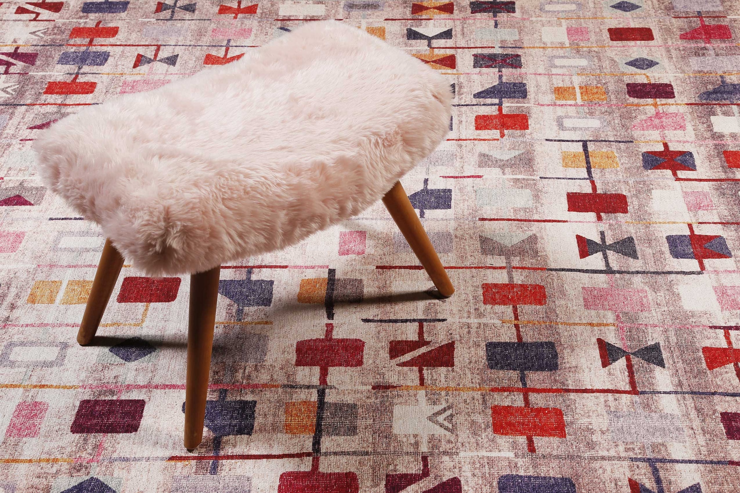 Wecon home Teppich »Monor Beach« rechteckig 6 mm Höhe Vintage, Baumwolle, Kurzflor, Wohnzimmer, Schlafzimmer, gemustert