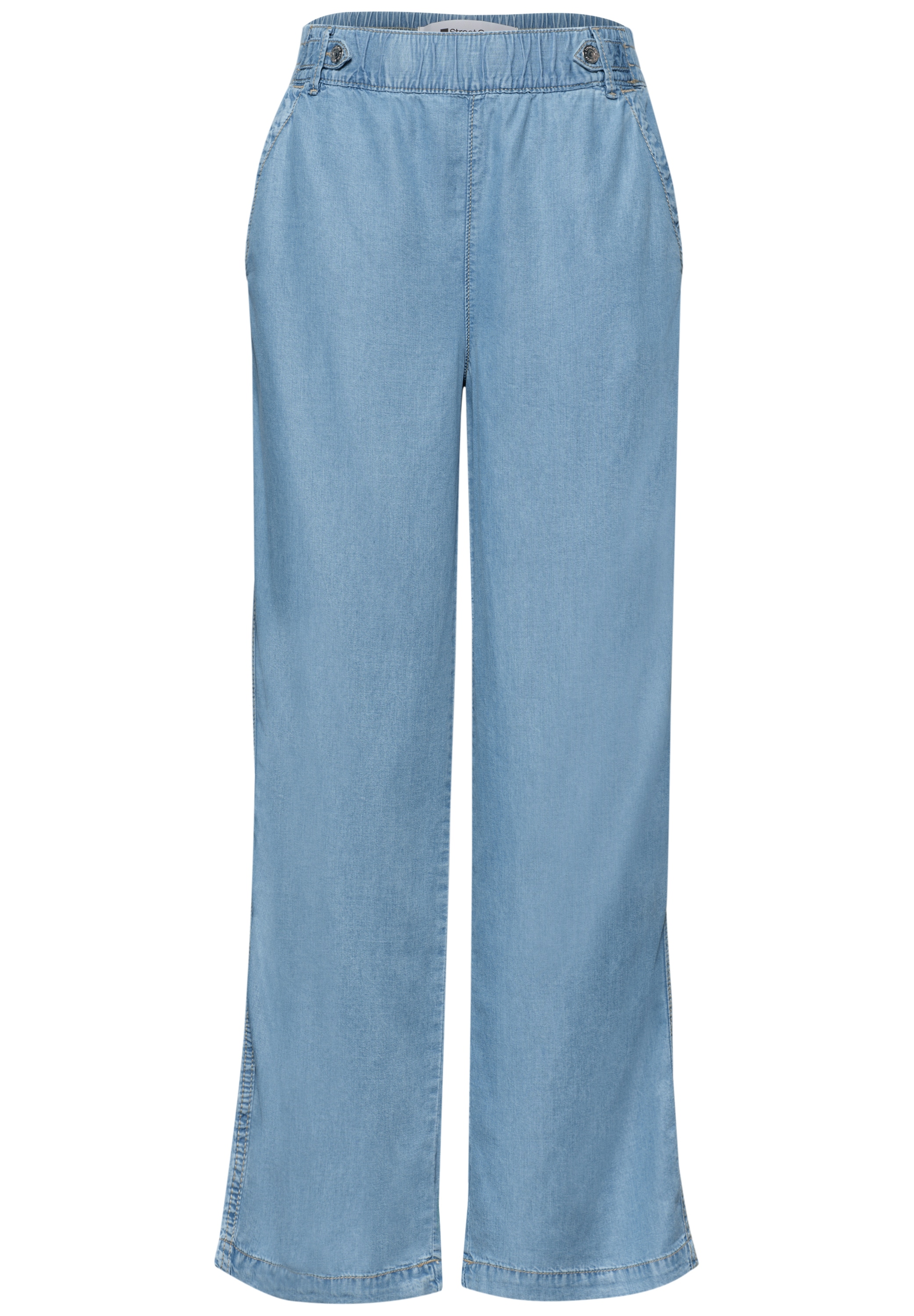 STREET ONE Stoffhose  Weite Sommerhose mit Gummibund und Knopfdetails