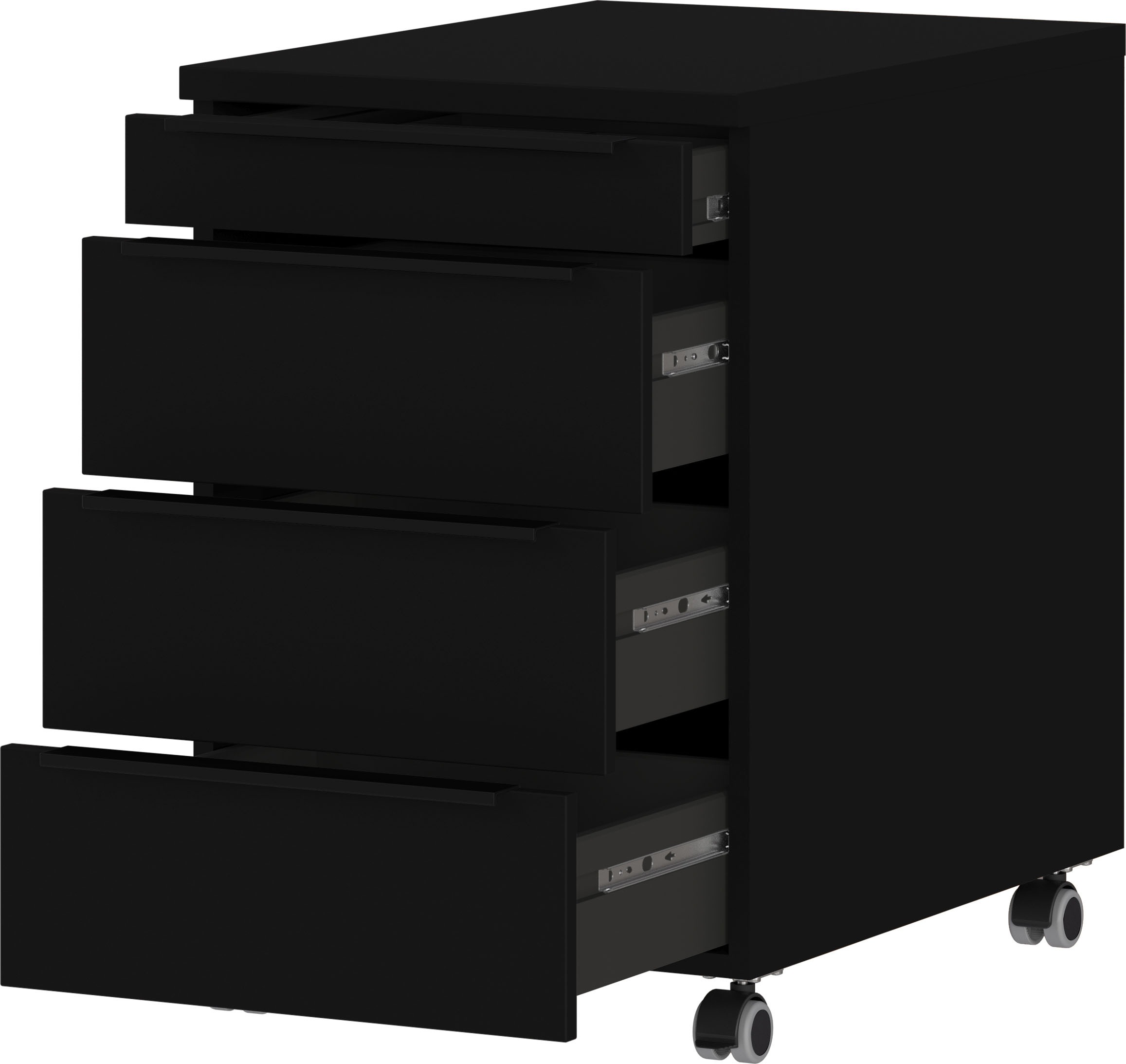 GERMANIA Rollcontainer »Mailand, mit 4 Schubladen, optional mit Schubladendämpfung,«, Utensilienfach, 42x63 cm, Made in Germany