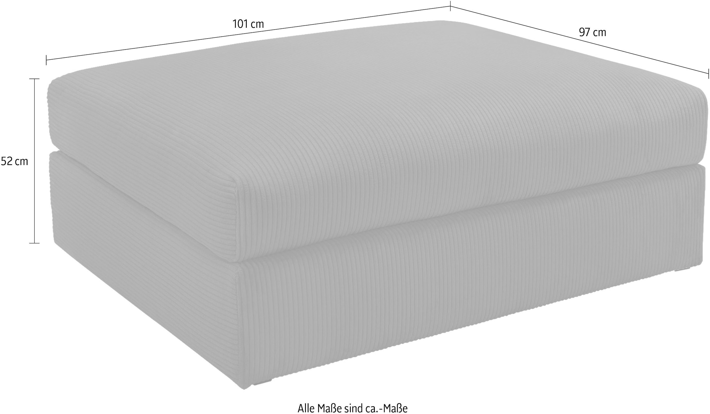 Home affaire Polsterhocker »Soft&Cosy XL, B: 101 cm - OTTO. Verlässliche Qualität.« Mega-Hocker, in Cord oder Chenille-Struktur wählbar