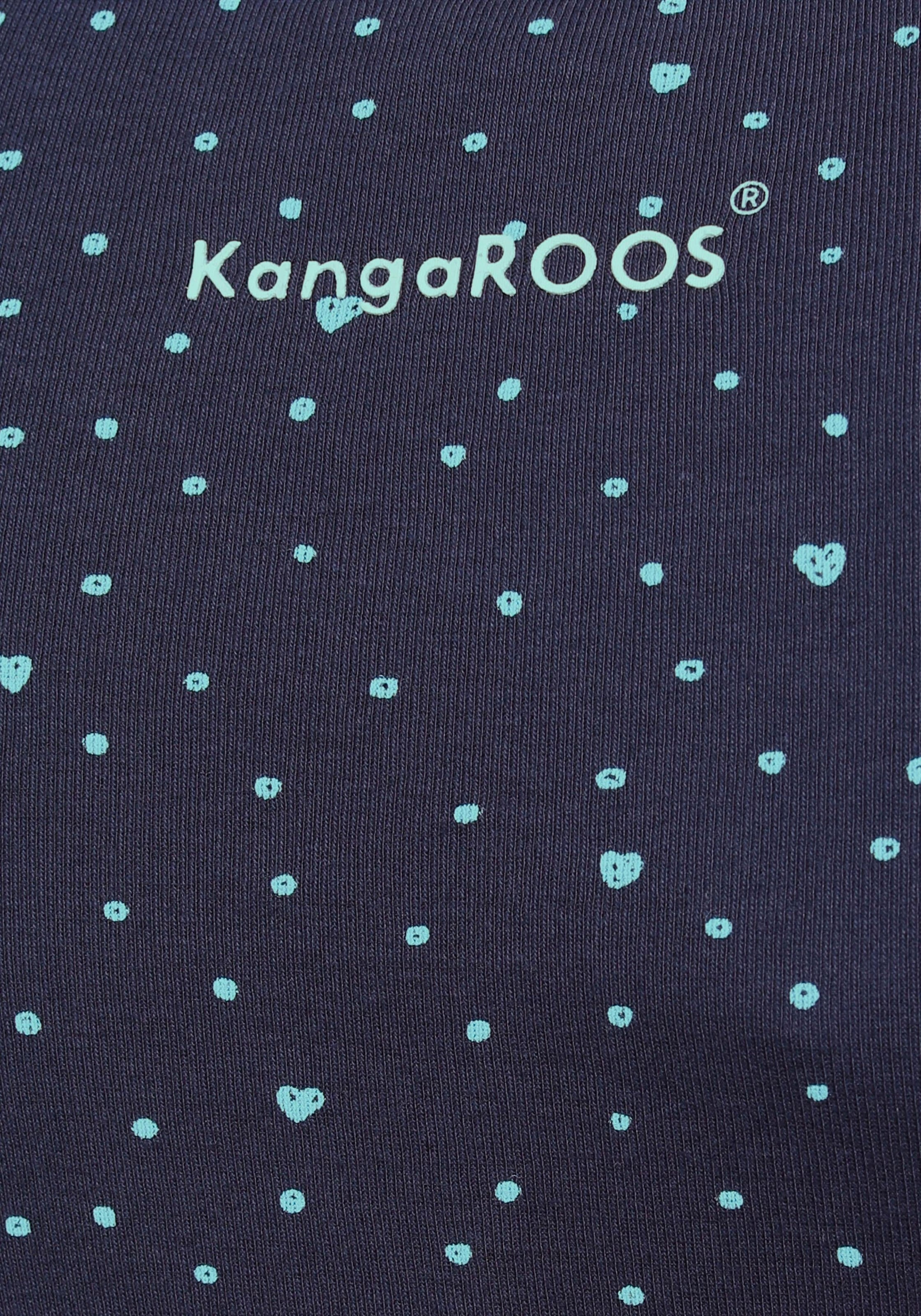 KangaROOS Langarmshirt, mit süßem Pünktchen, Vogel und Anker Allover-Print