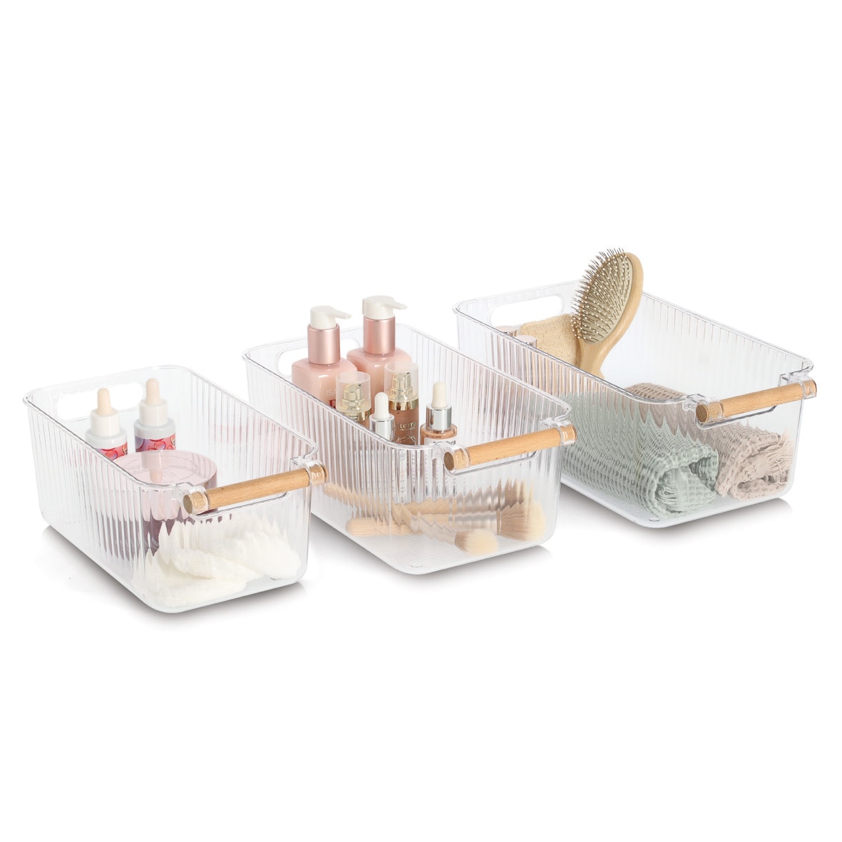 Zeller Present Aufbewahrungsbox »Aufbewahrungsboxen-Set, 3-tlg.« Kunststoff/Bambus, ca. 28x16x11, 31x17x11,5, 34x18x12 cm