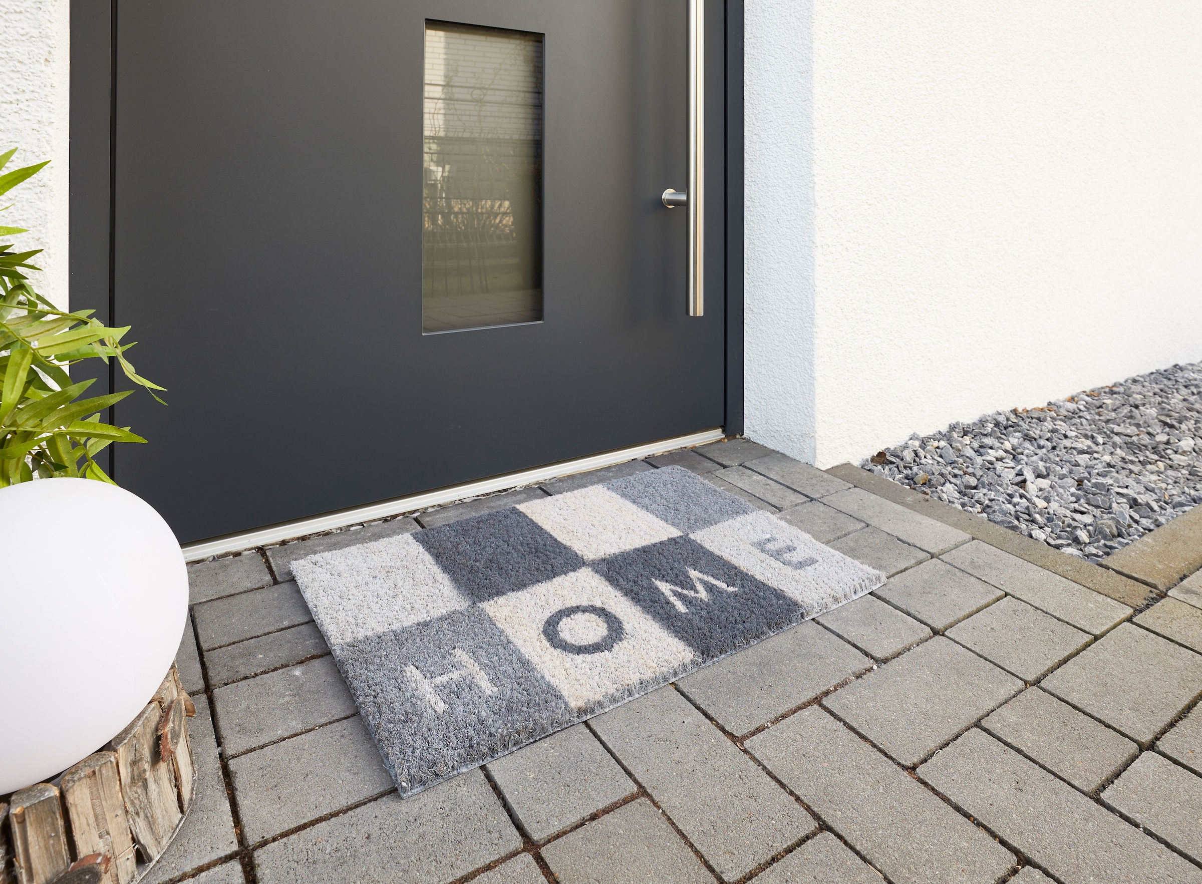 Andiamo Fußmatte »Kokos Home«, rechteckig, 17 mm Höhe, Schmutzfangmatte, mit Spruch, In- und Outdoor geeignet