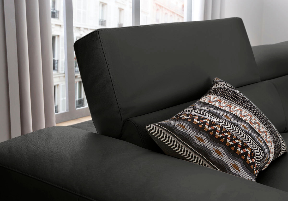 W.SCHILLIG Ecksofa »piedroo, Designsofa mit tollem Sitzkomfort, L-Form«, Kopfteilverstellung, wahlweise mit Sitztiefenverstellung, Breite 303cm