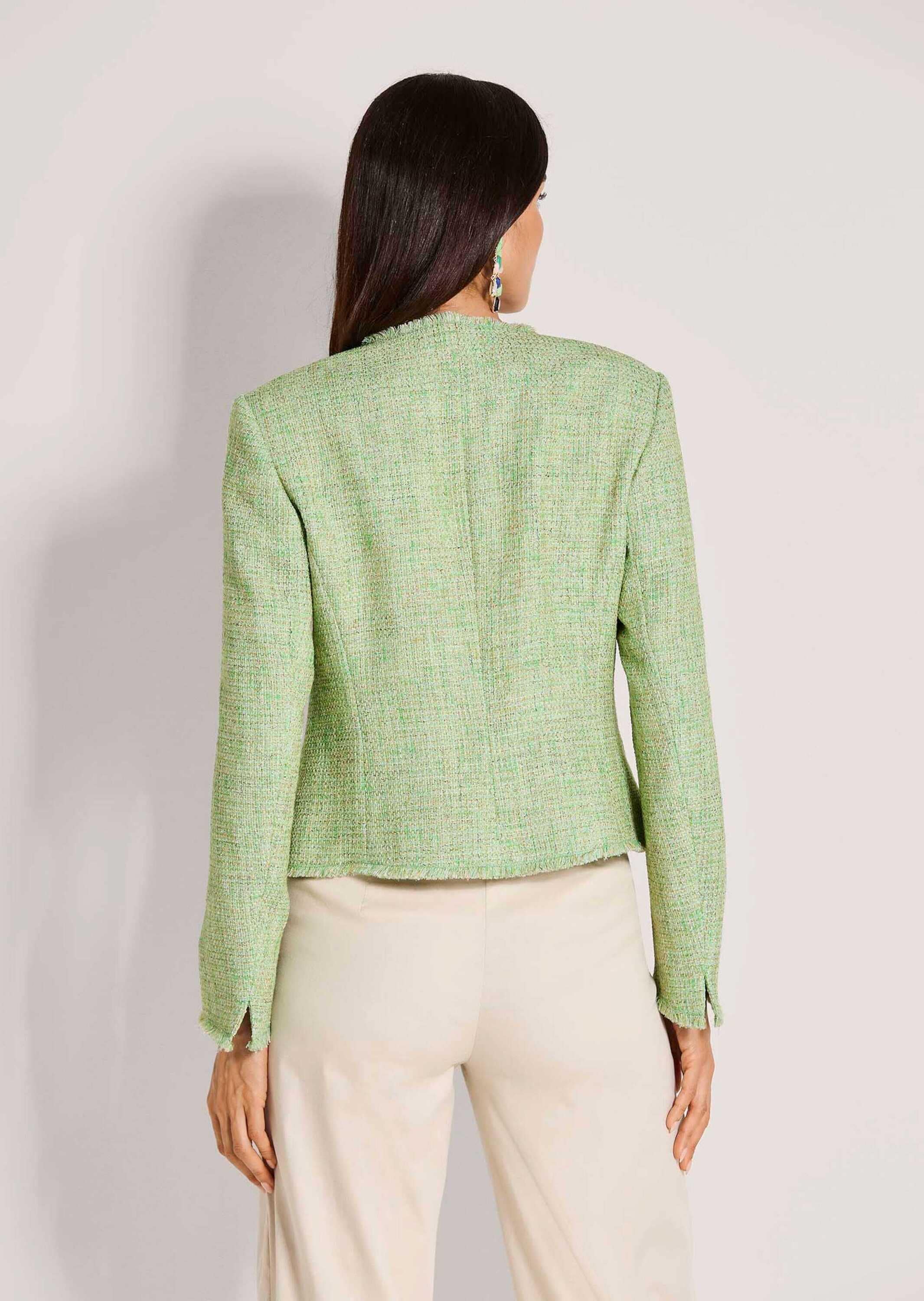 MADELEINE Jackenblazer »Blazer Tweed-Blazer mit Fransendetails« Fransendetails