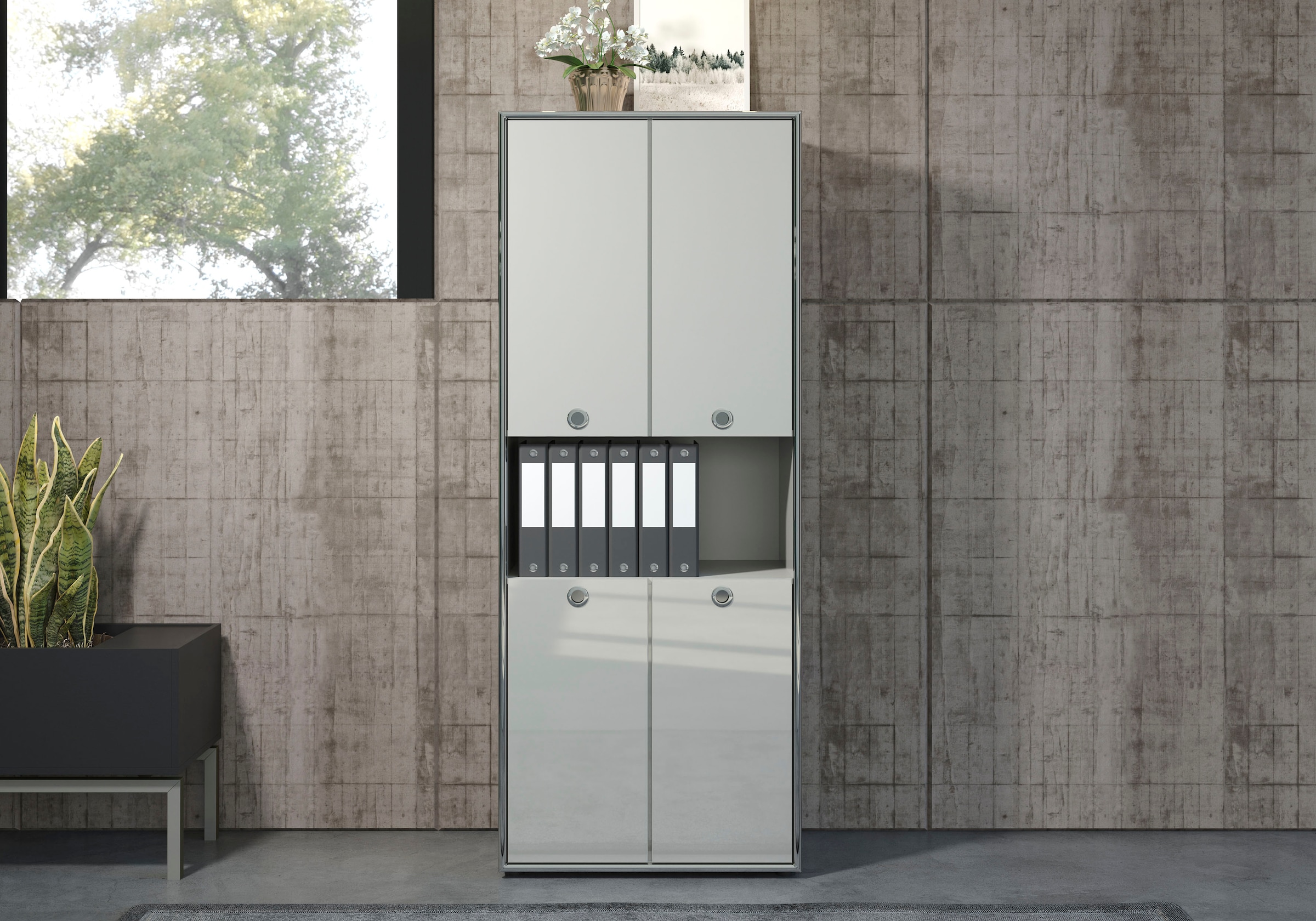 Places of Style Aktenschrank »Imperia«, Hochglanzoptik mit eleganter Chromumrahmung - Made in Italy