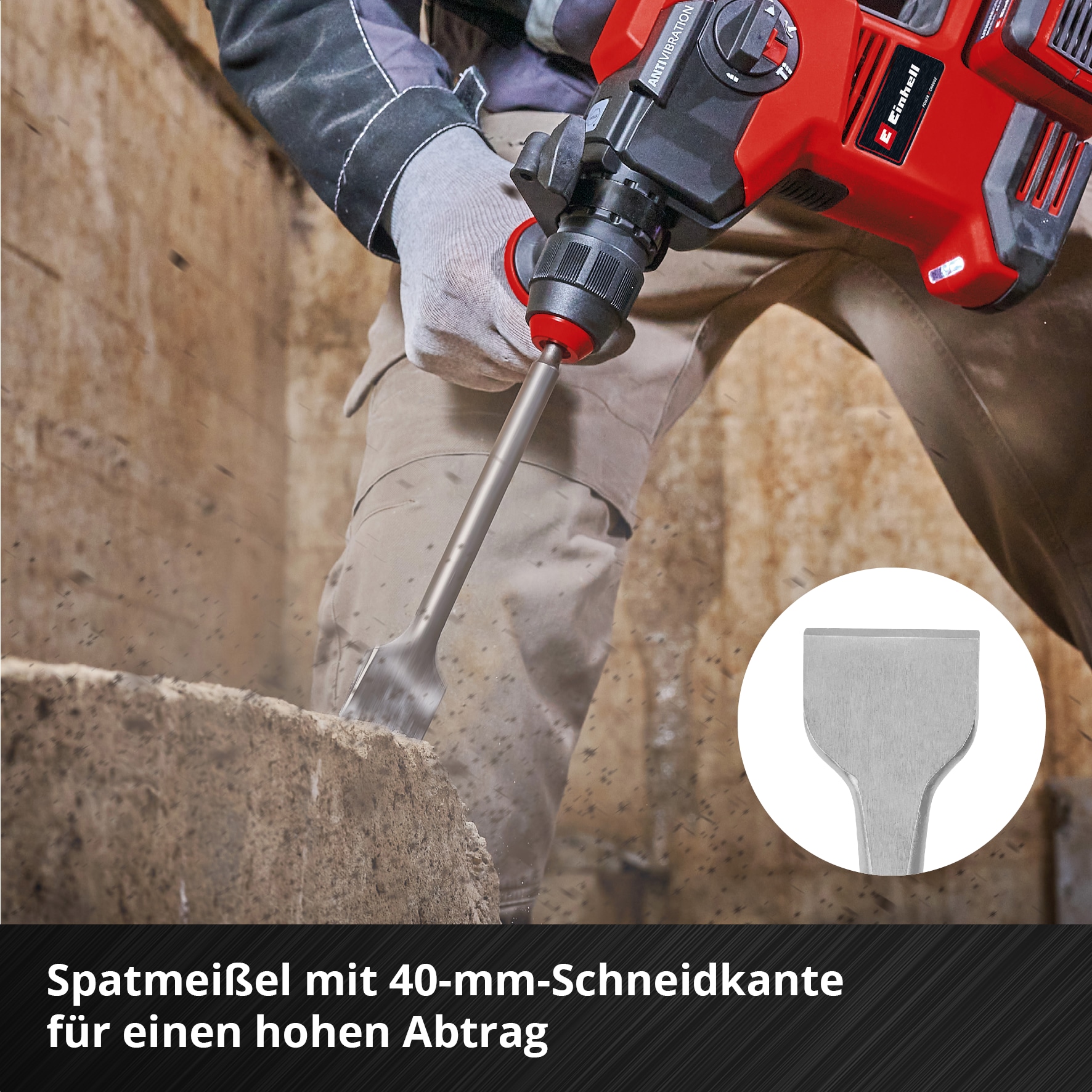 Einhell Meißel-Set 3 Stk. tlg. Spitzmeißel, Flachmeißel, Spatmeißel