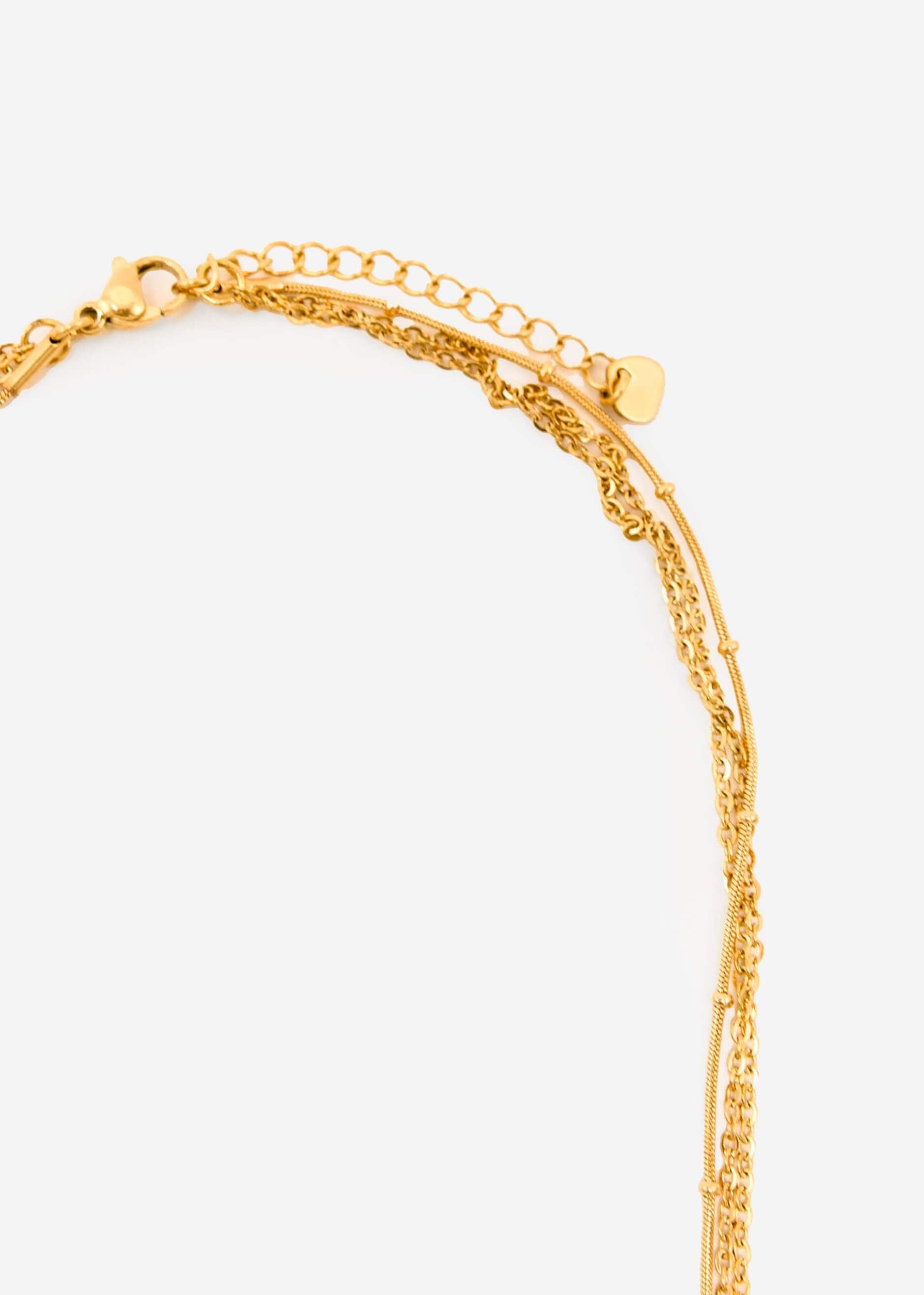 SASSYCLASSY Charm-Kette »Halsketten Set mit Anhängern für Damen« Goldfarbene Layeringketten mit verstellbarem Verschluss