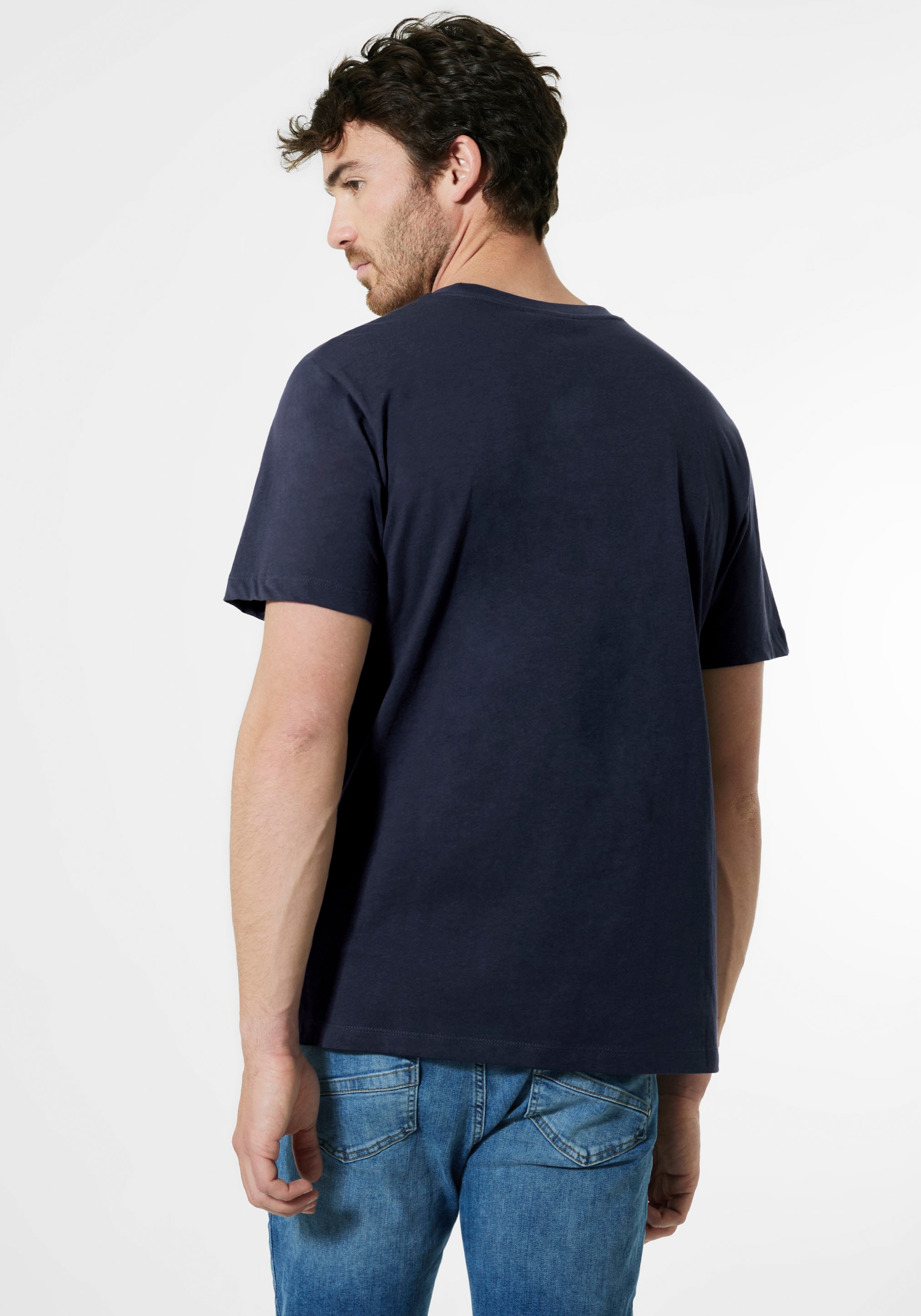 STREET ONE MEN T-Shirt, Label-Front-Print mit bei online bestellen OTTO