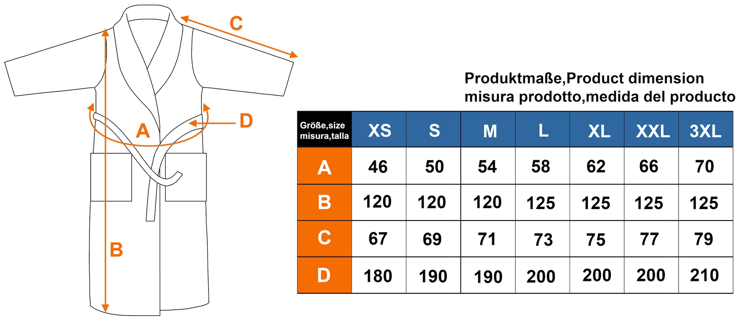 Bruno Banani Damenbademantel »Clement«, (1 St.), 100% Baumwolle, einfarbig, glänzende Streifen-Bordüre, Taschen, S-3XL