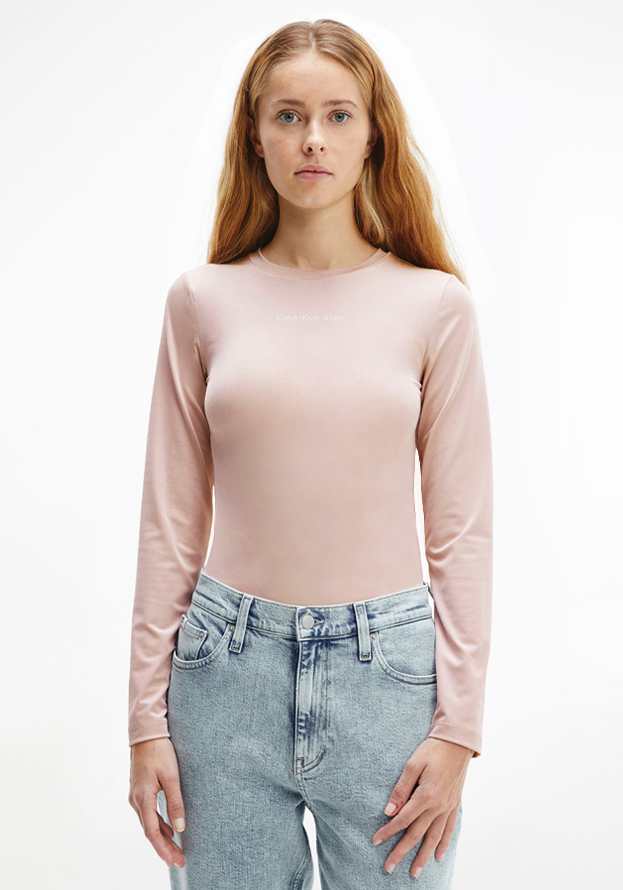 Calvin Klein Jeans Langarmbody »PEARLIZED LONG SLEEVE BODY«, mit Calvin Klein Jeans Micro Logo-Schriftzug