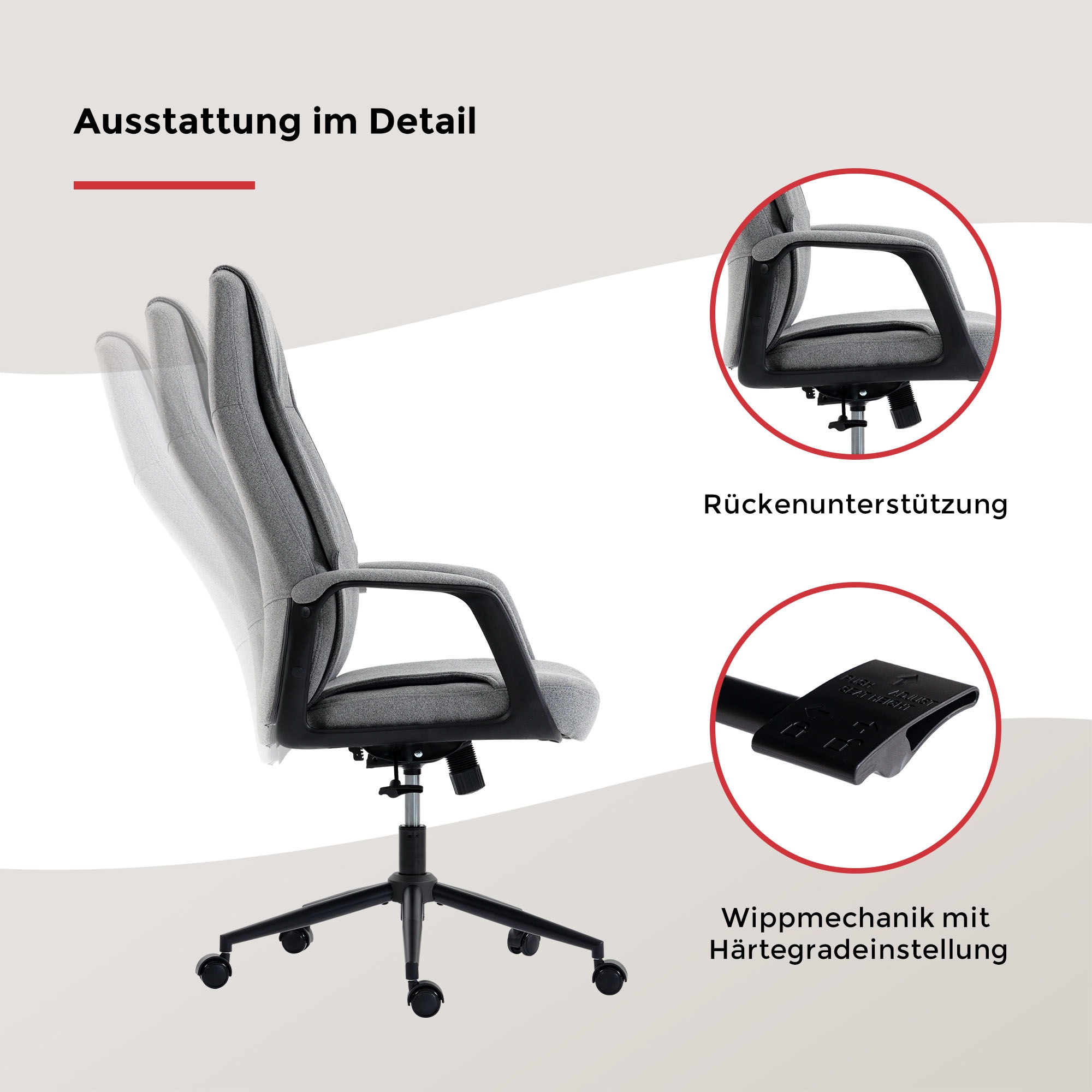 Duo Collection Chefsessel »Arjen« () 1 Stk.Hochwertiger Filzstoffbezug