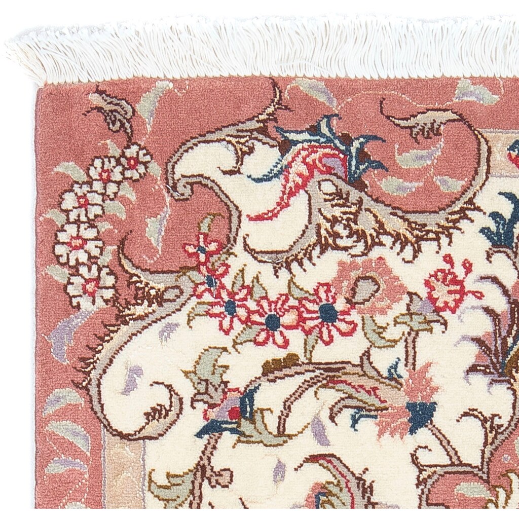 morgenland Wollteppich »Täbriz - 50 Raj Blumenmuster Beige 90 x 60 cm«, rechteckig