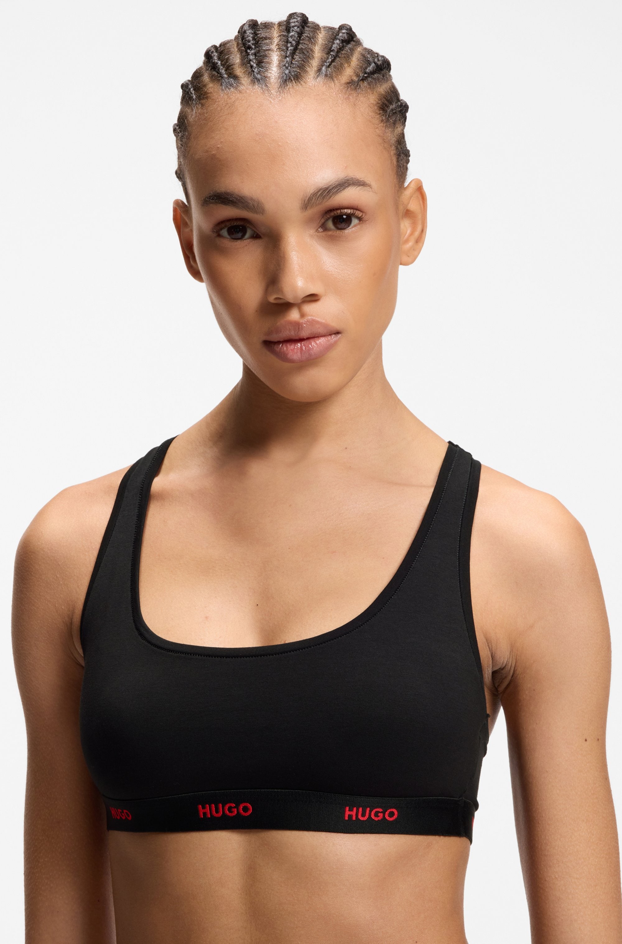 HUGO Underwear Bralette Ringerrücken, Unterbrustband mit Logoschriftzug
